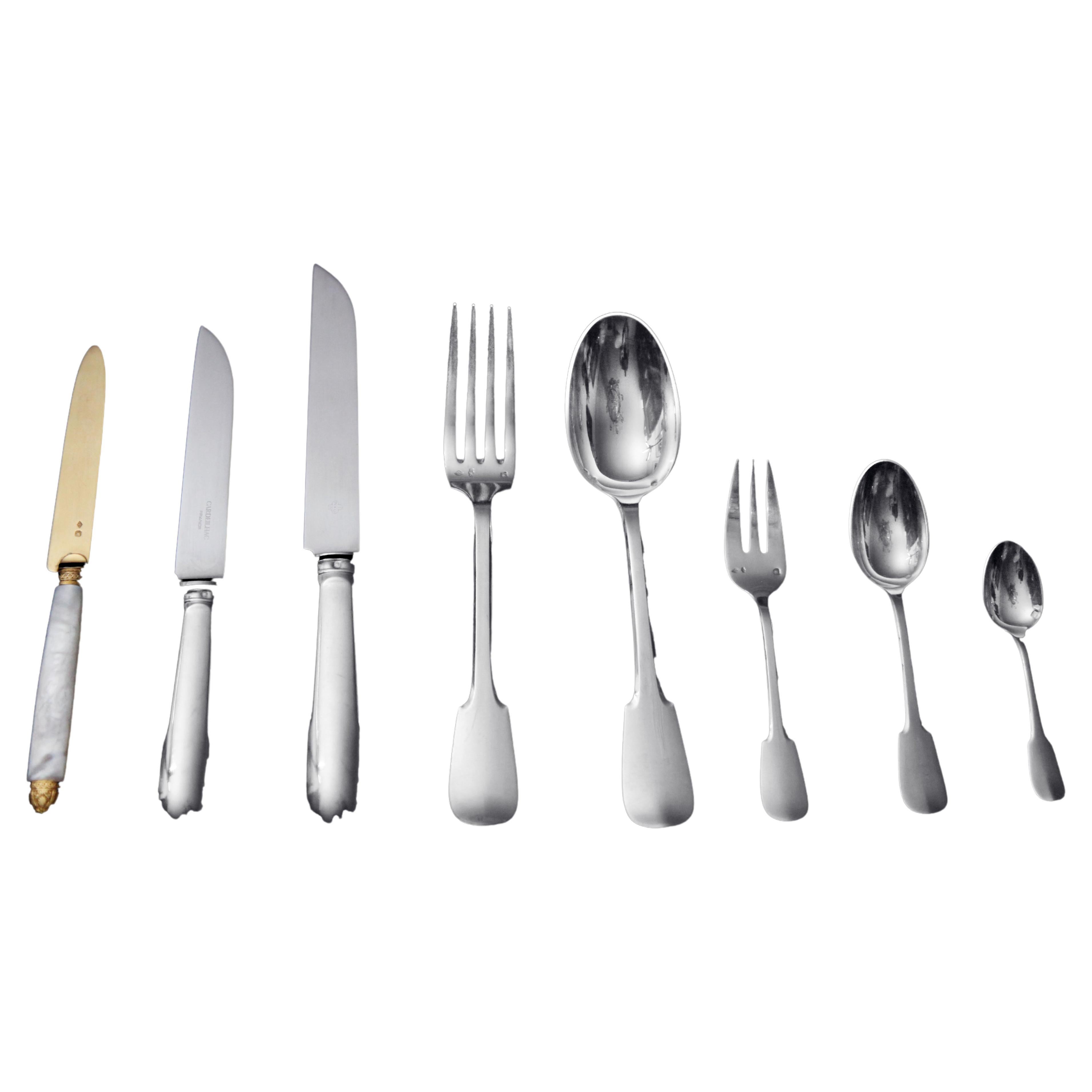 Christofle (Cardeilhac) - 97 pezzi. Antique French Sterling Silver Flatware Set!
