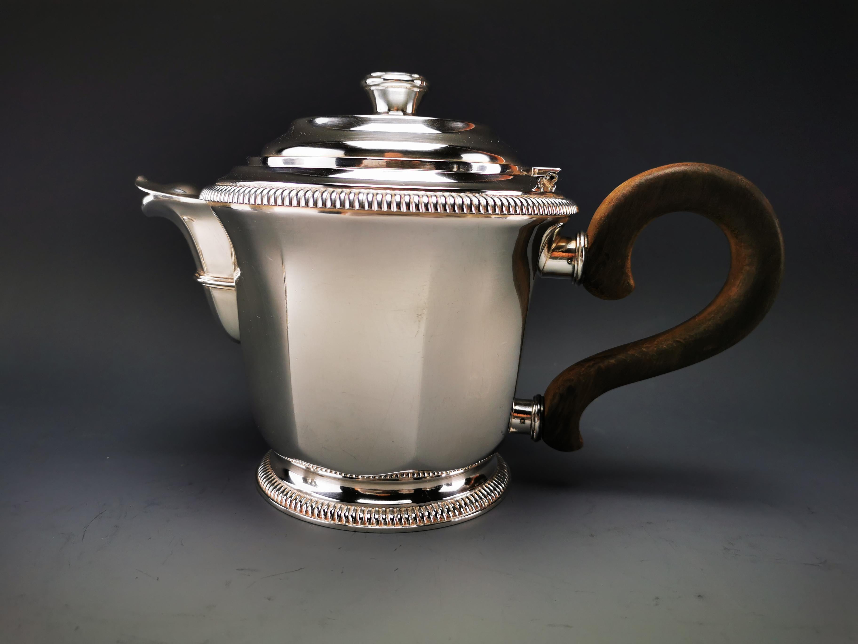 Christofle / Cardeilhac, Art Deco Sterling Silver Coffee /Tea Service In Good Condition For Sale In LYON, FR