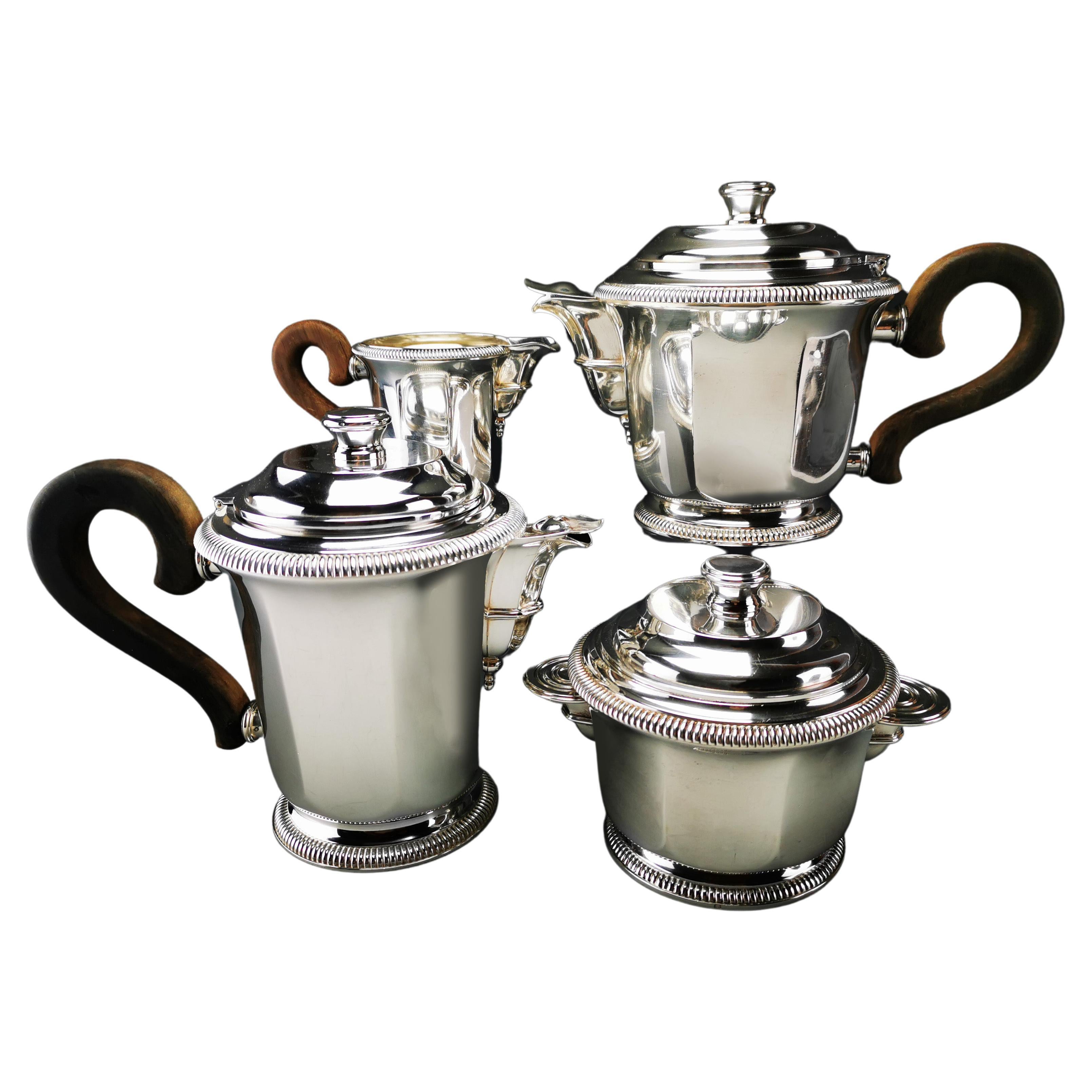 Christofle / Cardeilhac, Art Deco Sterling Silver Coffee /Tea Service For Sale