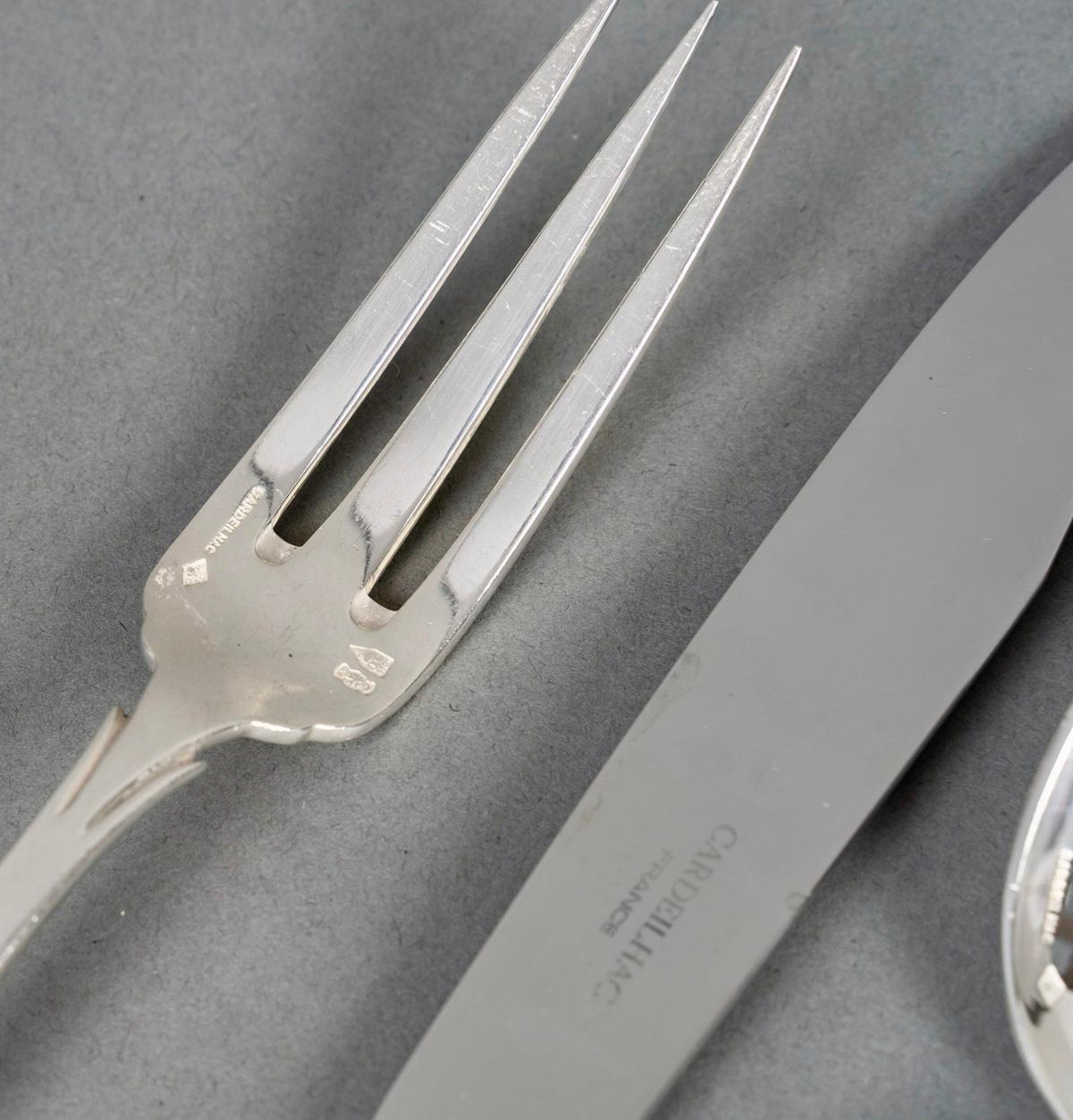 Cubertería Christofle & Cardeilhac Cubiertos Renacimiento Plata de Ley 143 Piezas 11