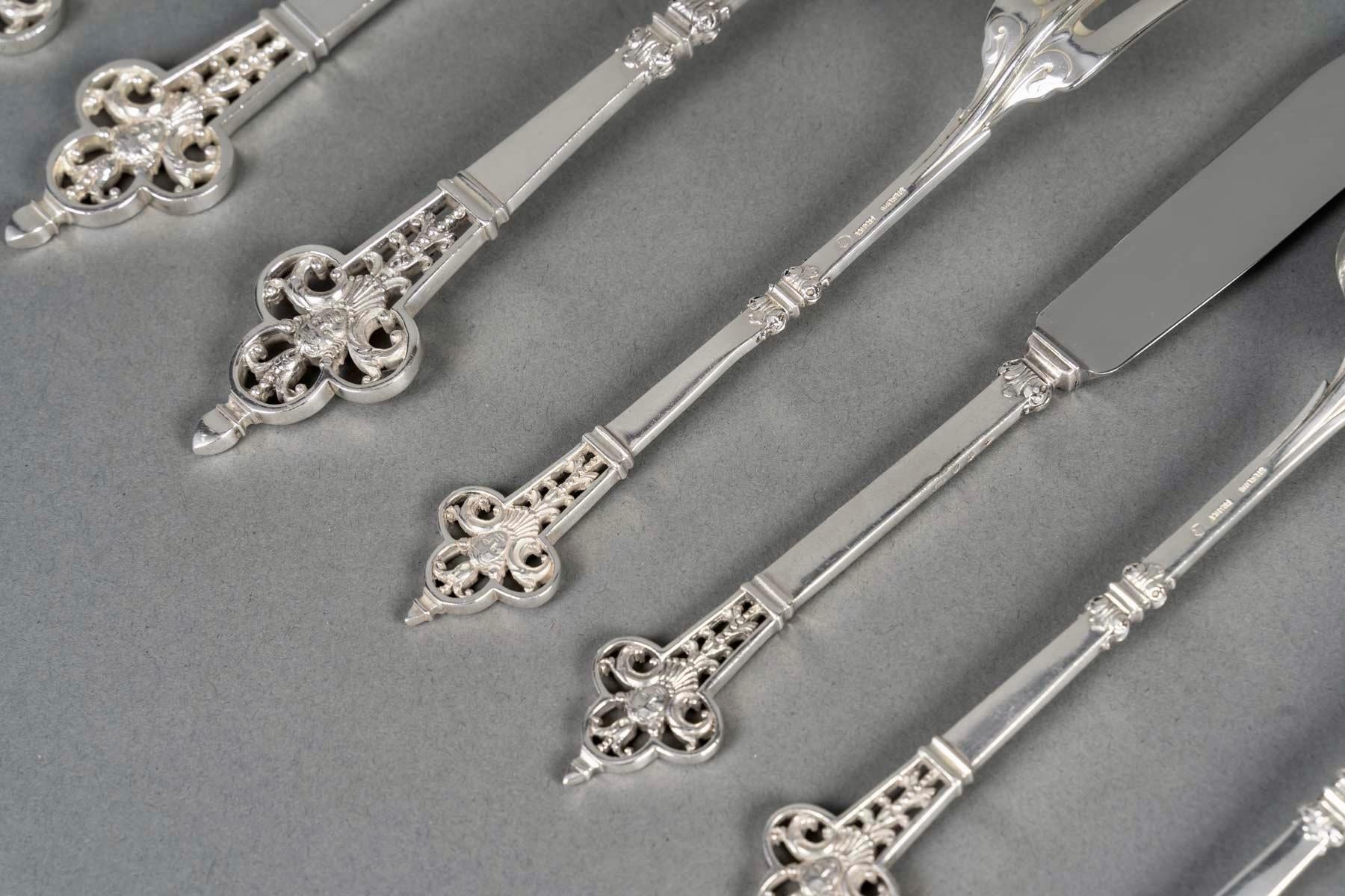 Cubertería Christofle & Cardeilhac Cubiertos Renacimiento Plata de Ley 143 Piezas 13