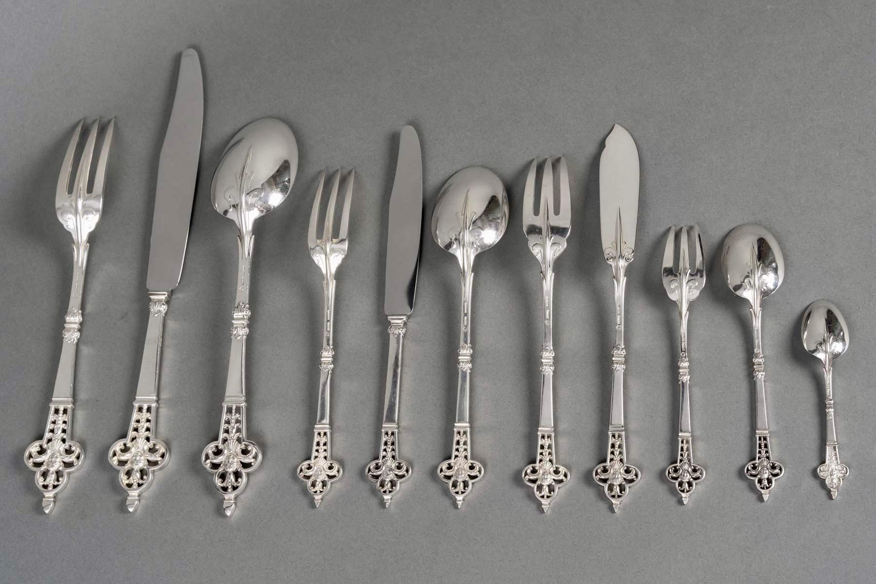 Cubertería Christofle & Cardeilhac Cubiertos Renacimiento Plata de Ley 143 Piezas en Bueno Estado en Boulogne Billancourt, FR