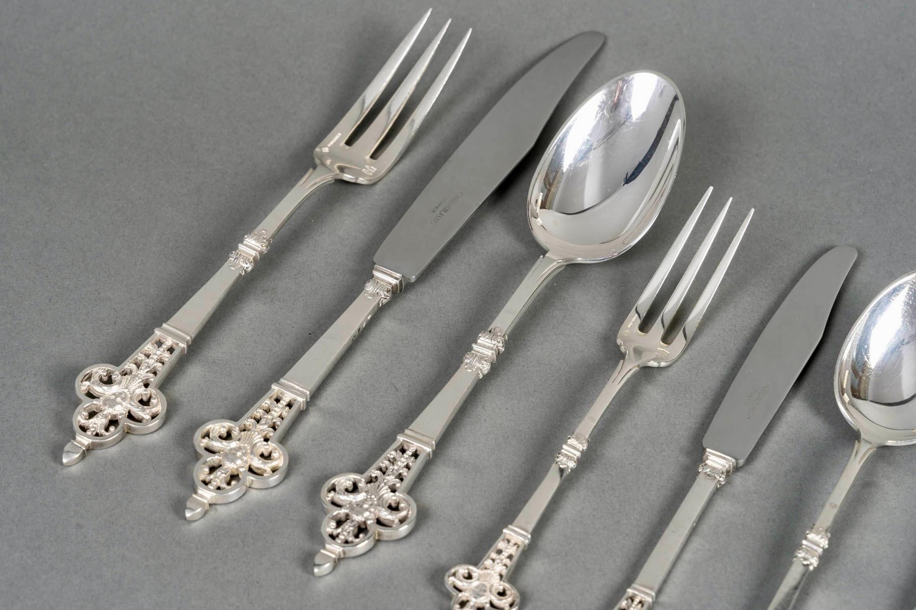 Cubertería Christofle & Cardeilhac Cubiertos Renacimiento Plata de Ley 143 Piezas Plata esterlina