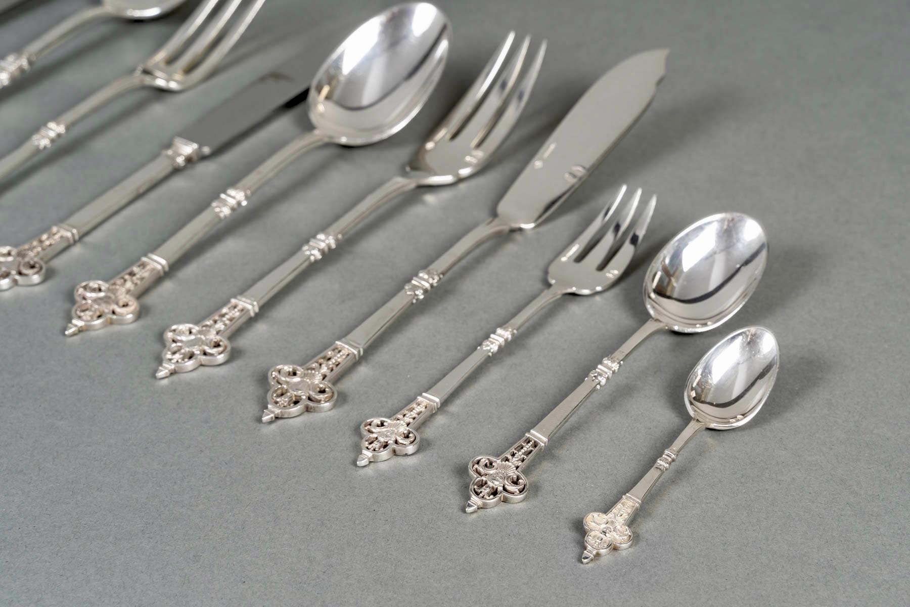 Cubertería Christofle & Cardeilhac Cubiertos Renacimiento Plata de Ley 143 Piezas 2