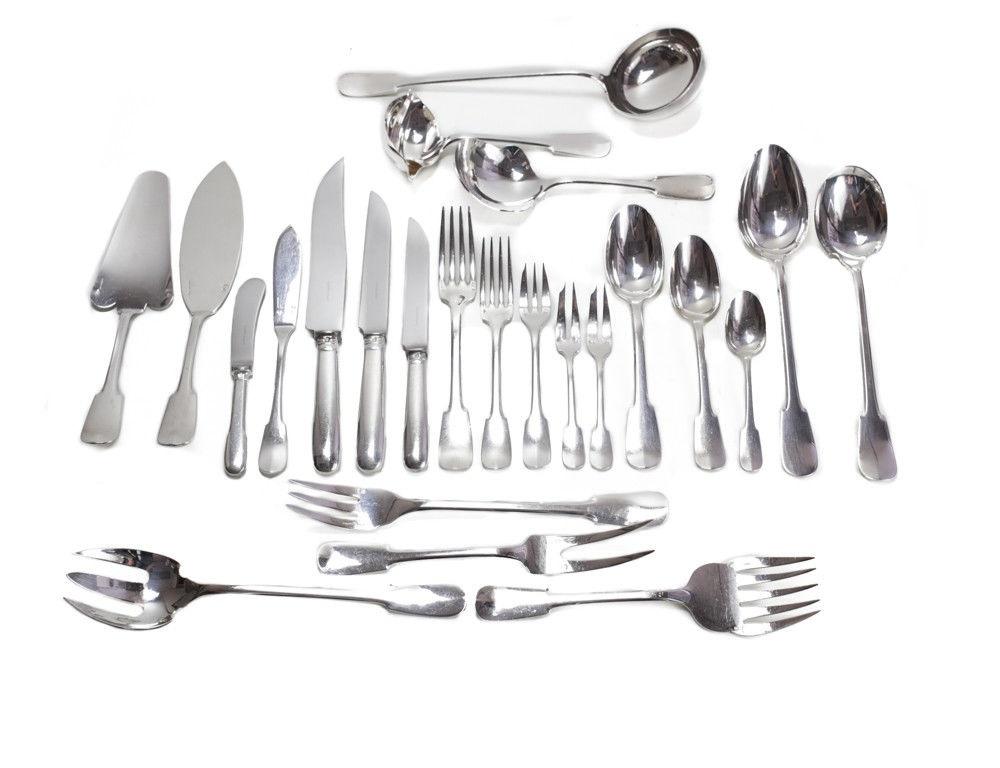 Christofle Cardeilhac French 950 Silver 9pc Service Flatware for 12 in Anjou For Sale 2