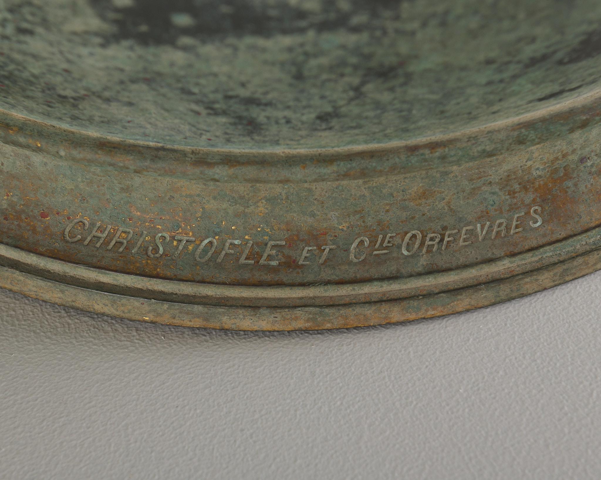 Christofle & Cie Parcel Vergoldete und patinierte Jardiniere, Paris, 19. (Bronze) im Angebot