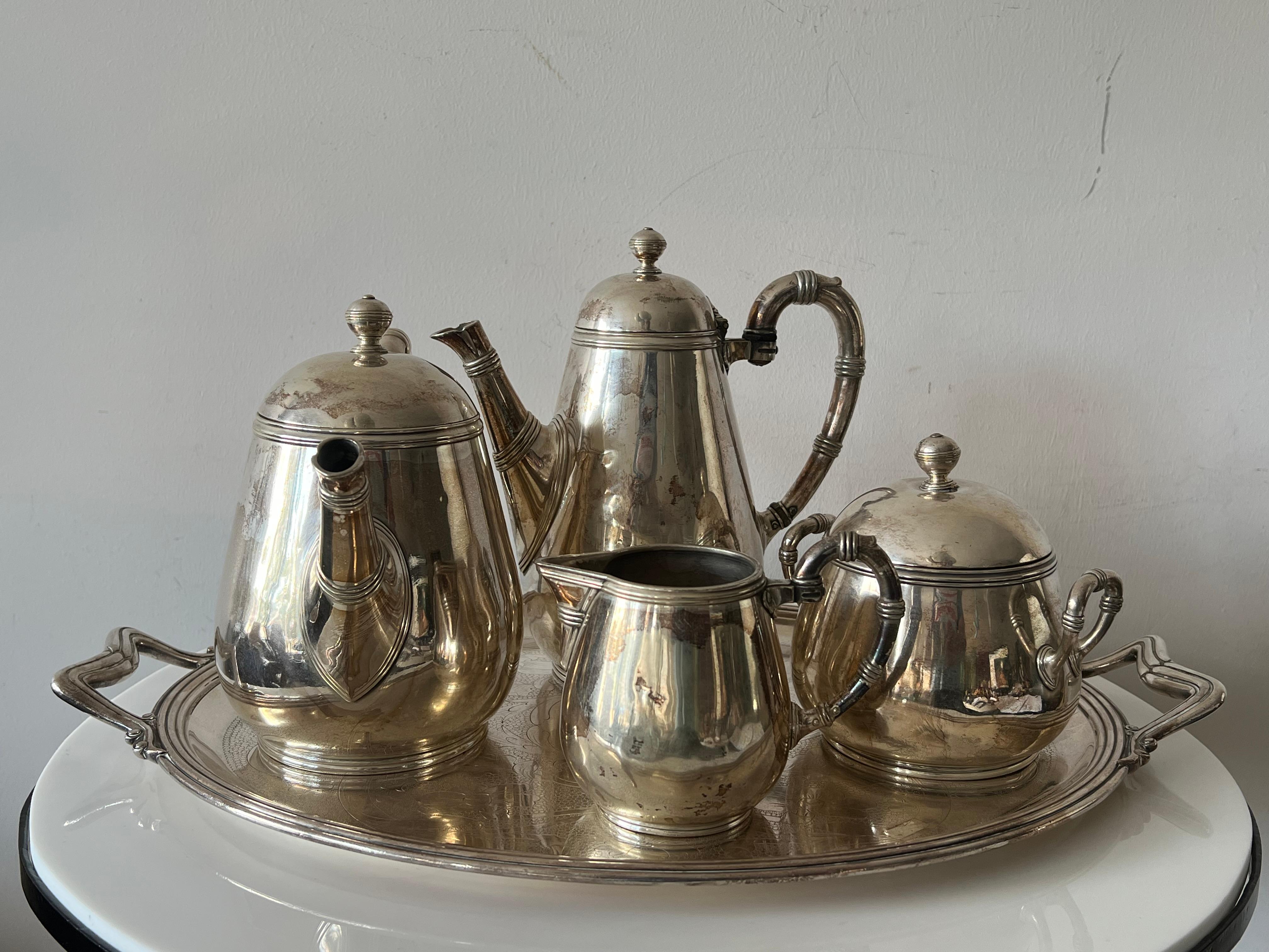 Christofle Set da caffè e tè in bambù stile Art Nouveaux ca' 1890 in vendita 8