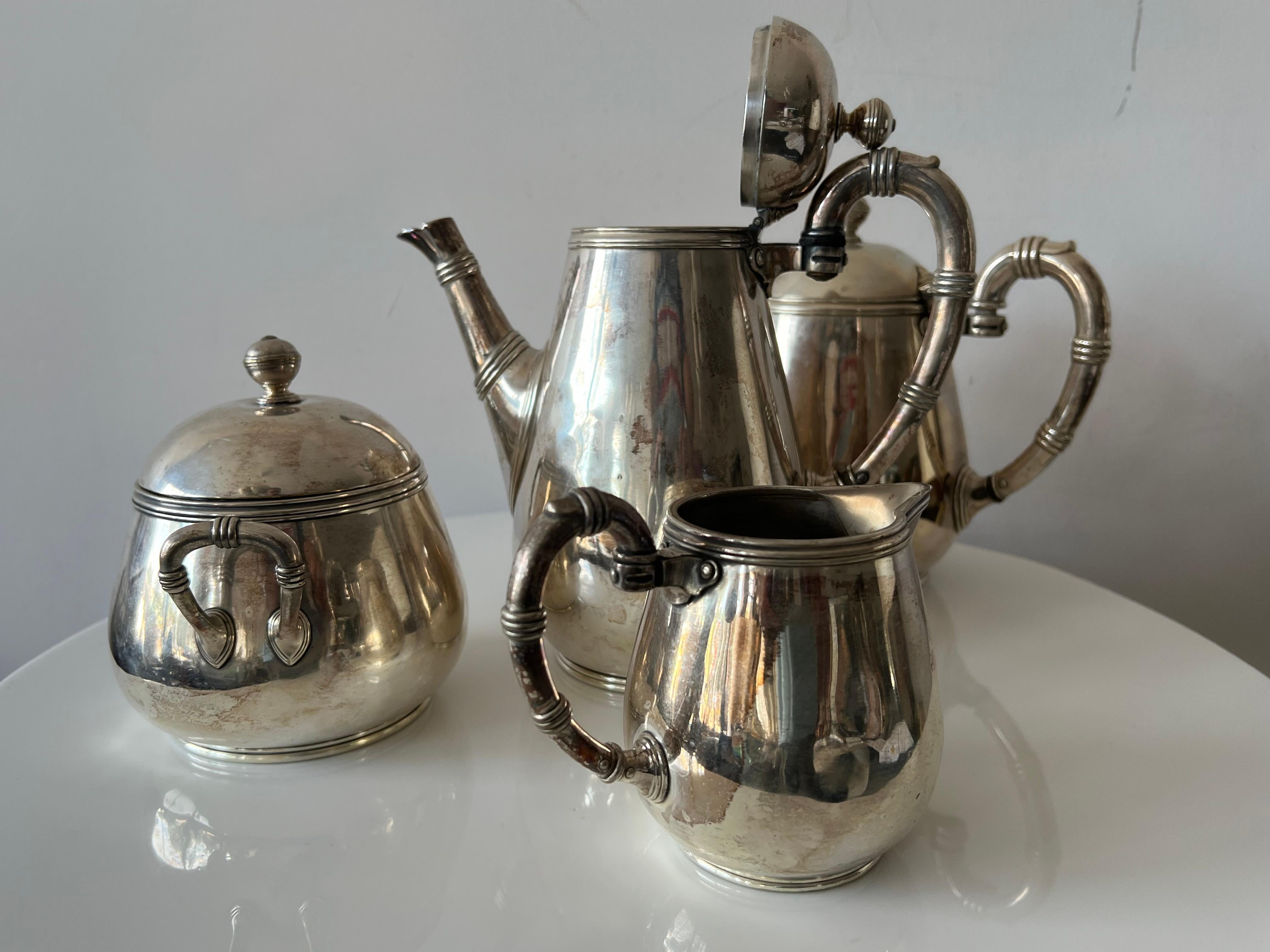 Christofle Set da caffè e tè in bambù stile Art Nouveaux ca' 1890 in vendita 13