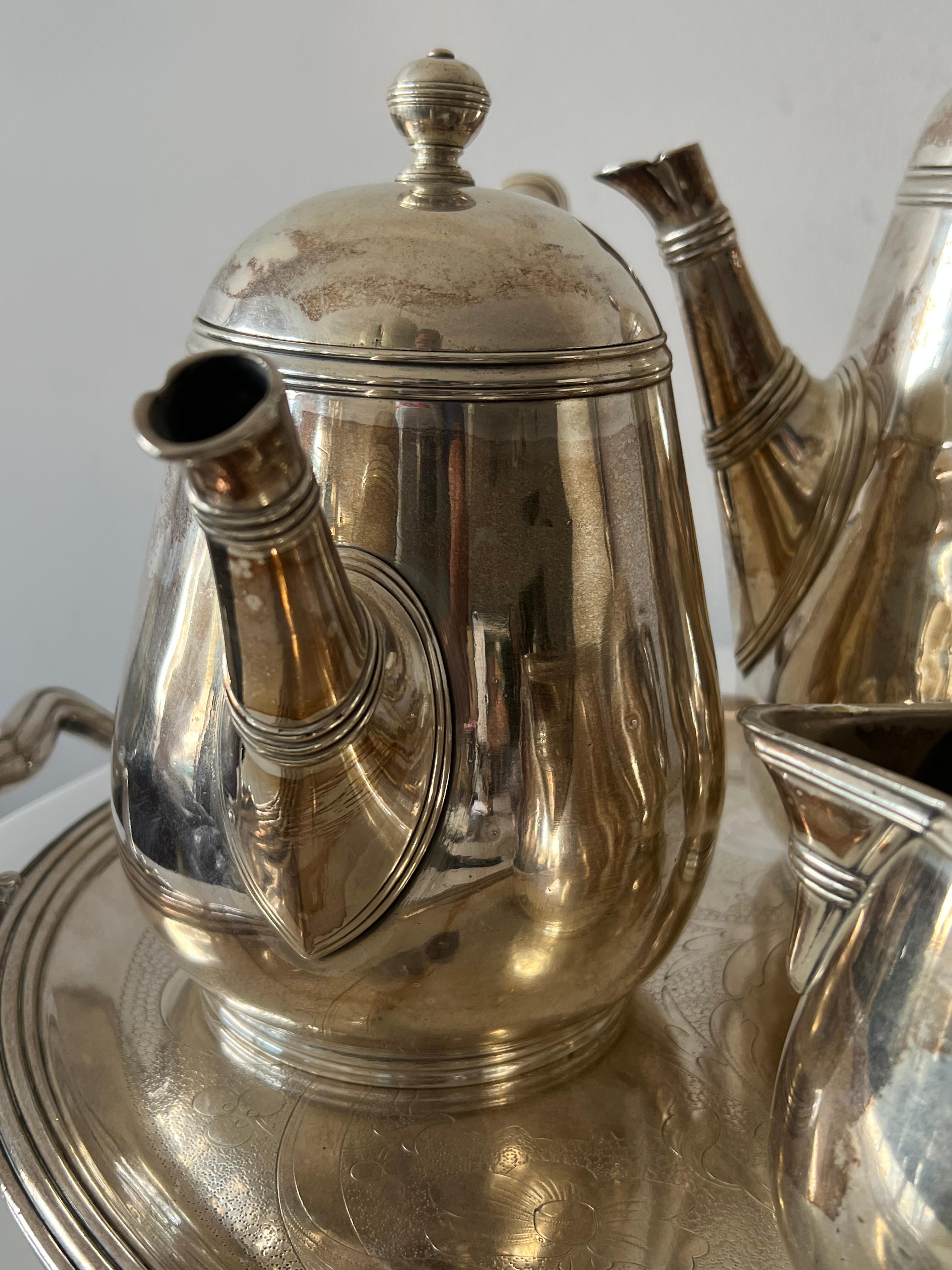 Christofle Set da caffè e tè in bambù stile Art Nouveaux ca' 1890 In condizioni buone in vendita a St.Petersburg, FL