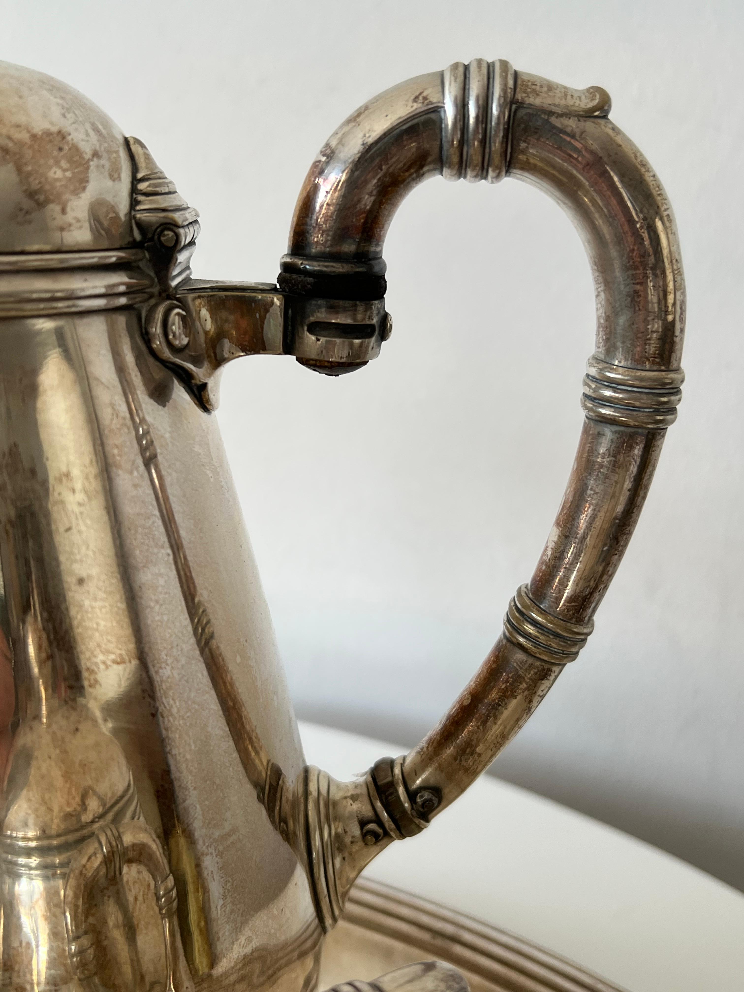 Placcato argento Christofle Set da caffè e tè in bambù stile Art Nouveaux ca' 1890 in vendita