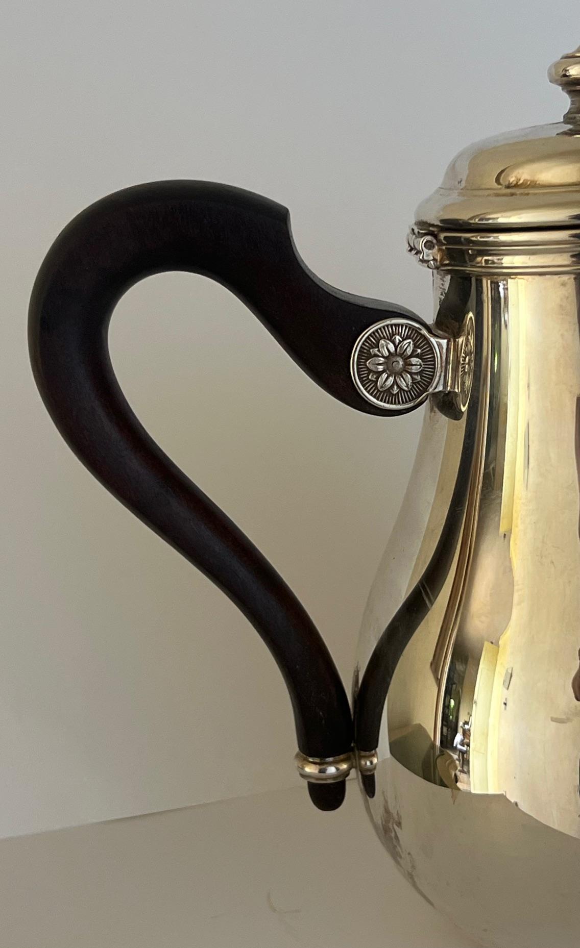 Service à café et thé Christofle avec poignées en bois de rose et grand plateau en vente 6