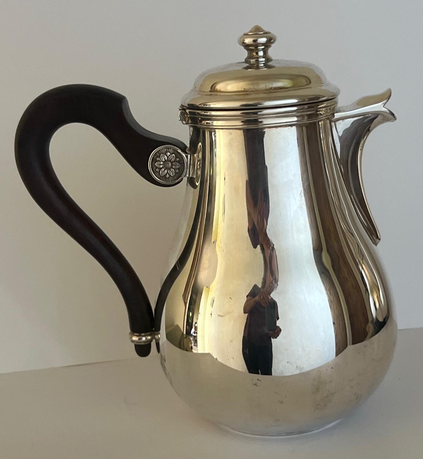 Service à café et thé Christofle avec poignées en bois de rose et grand plateau en vente 8