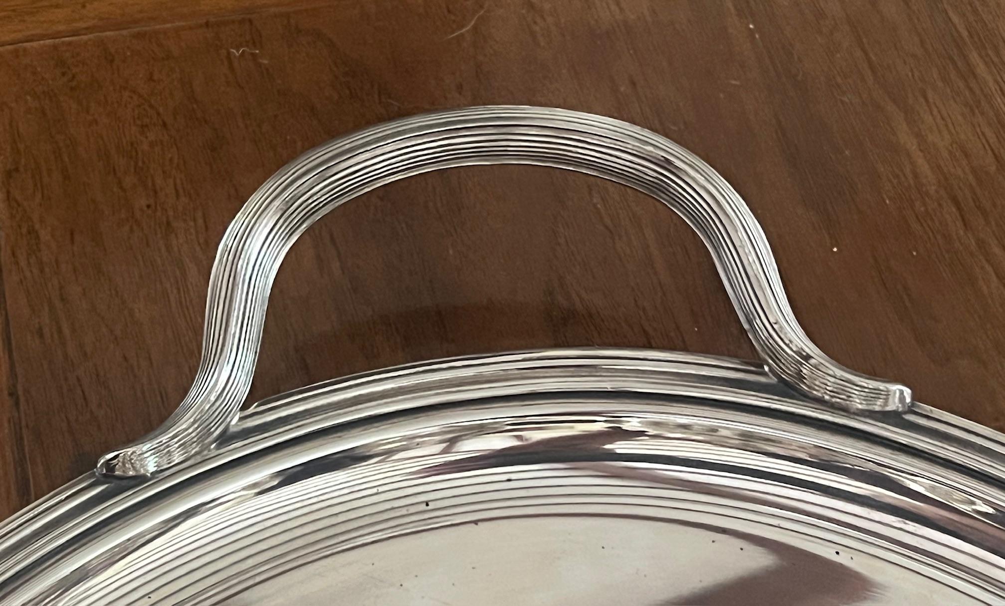 Plaqué argent Service à café et thé Christofle avec poignées en bois de rose et grand plateau en vente