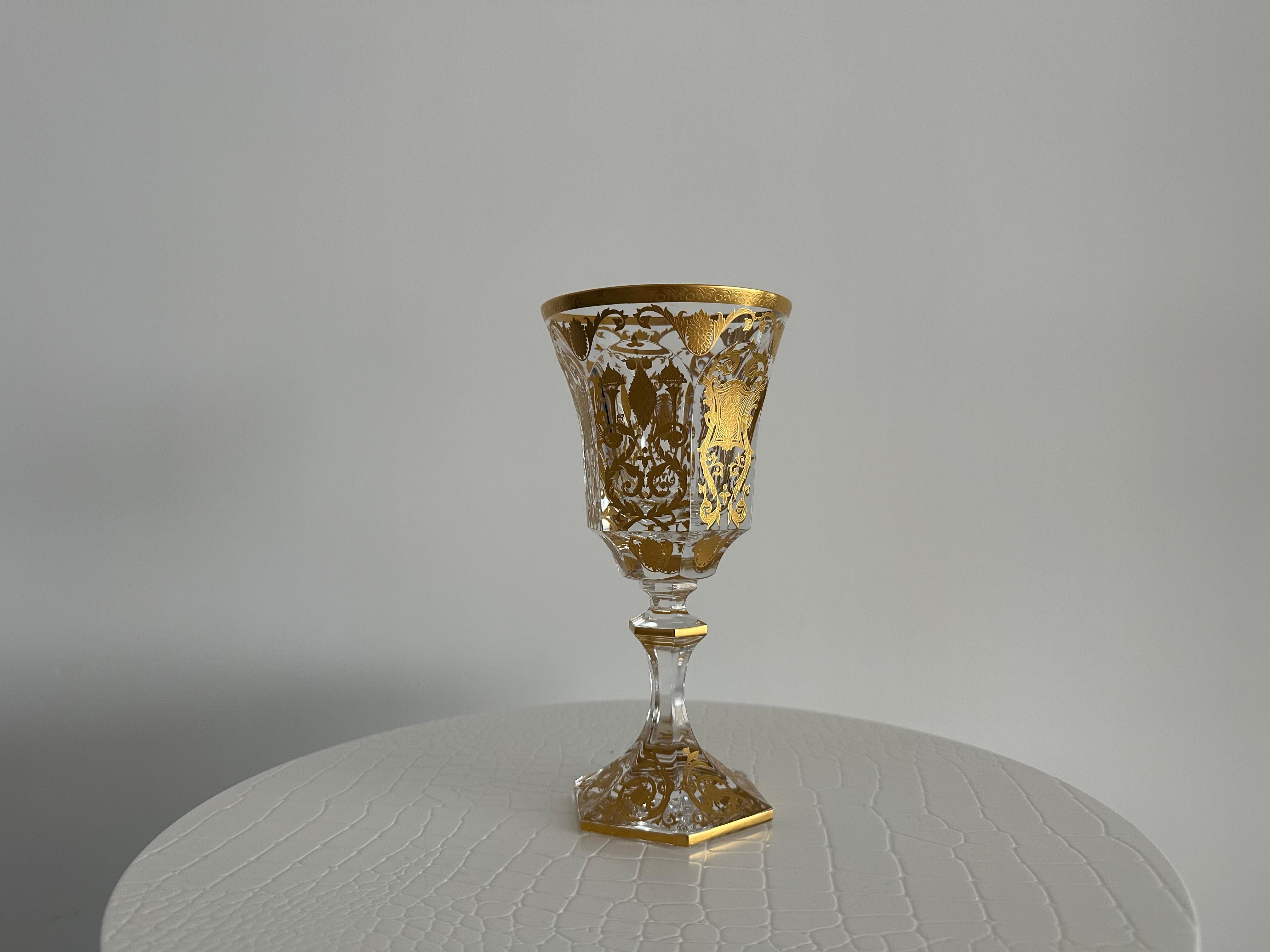 Christofle Collectable Wine Glass with Bespoke Design, 24 K Gold Plated, Stock Item
This very special and collectable item, one of a kind was originally made by famous French manufactruer - Chistofle. Then later on UK based artissan De Lameries
