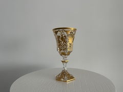 Christofle Collectable Wine Glass with Bespoke Design, Gold Plated, Stock Item