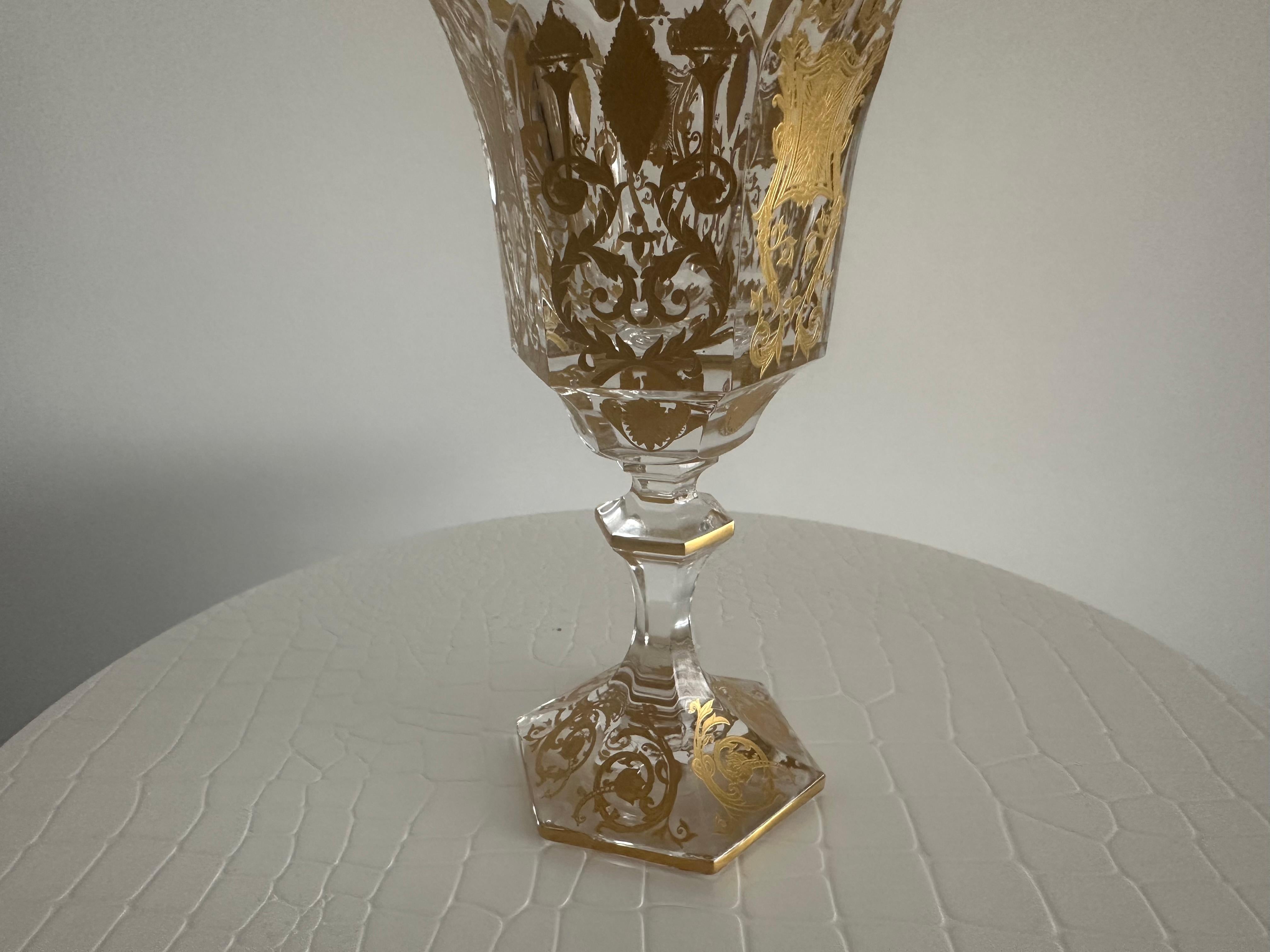 Neoclassical Revival Christofle Collectable Wine Glass with Bespoke Design, Gold Plated, Stock Item For Sale
