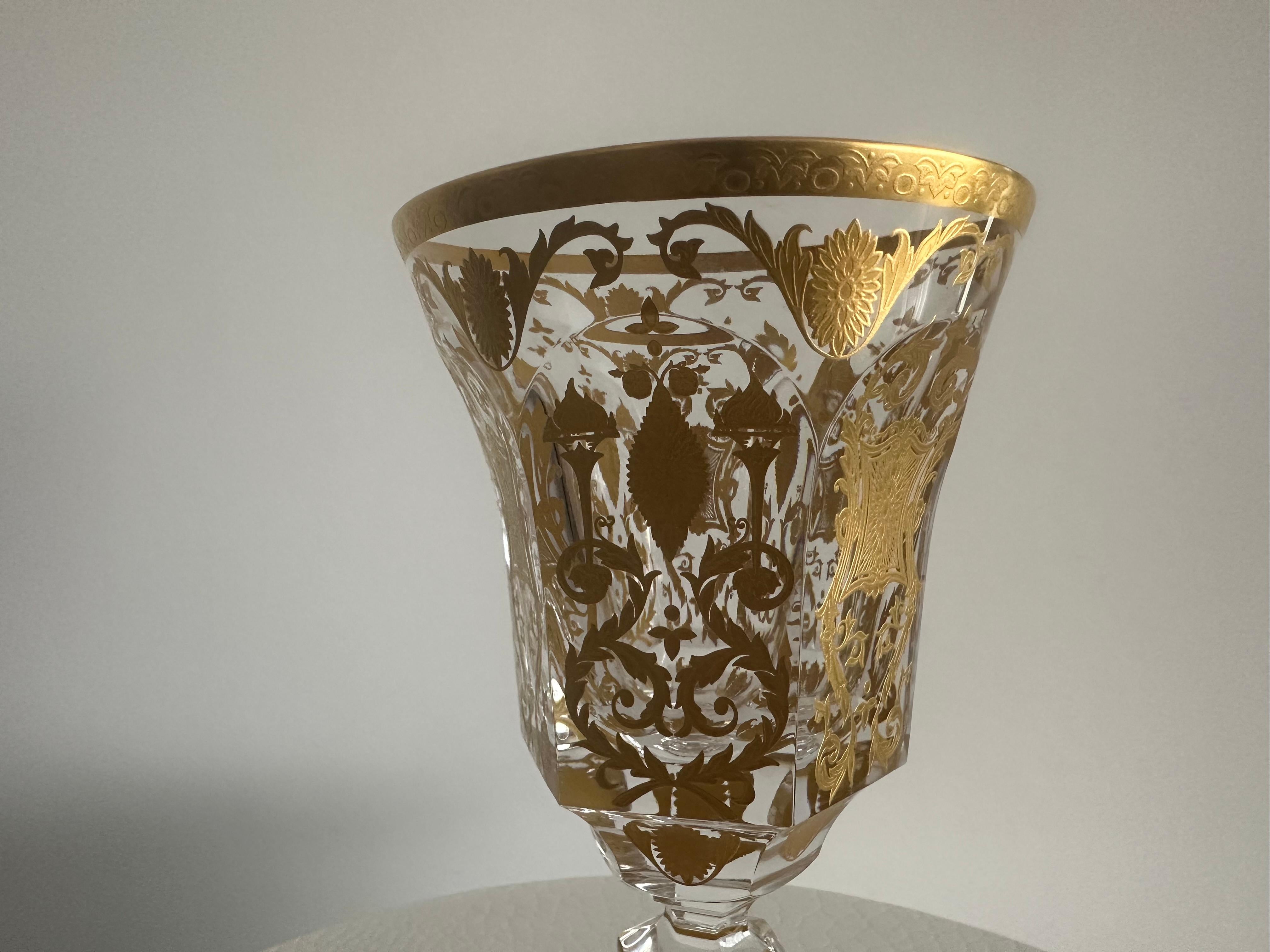 French Christofle Collectable Wine Glass with Bespoke Design, Gold Plated, Stock Item For Sale