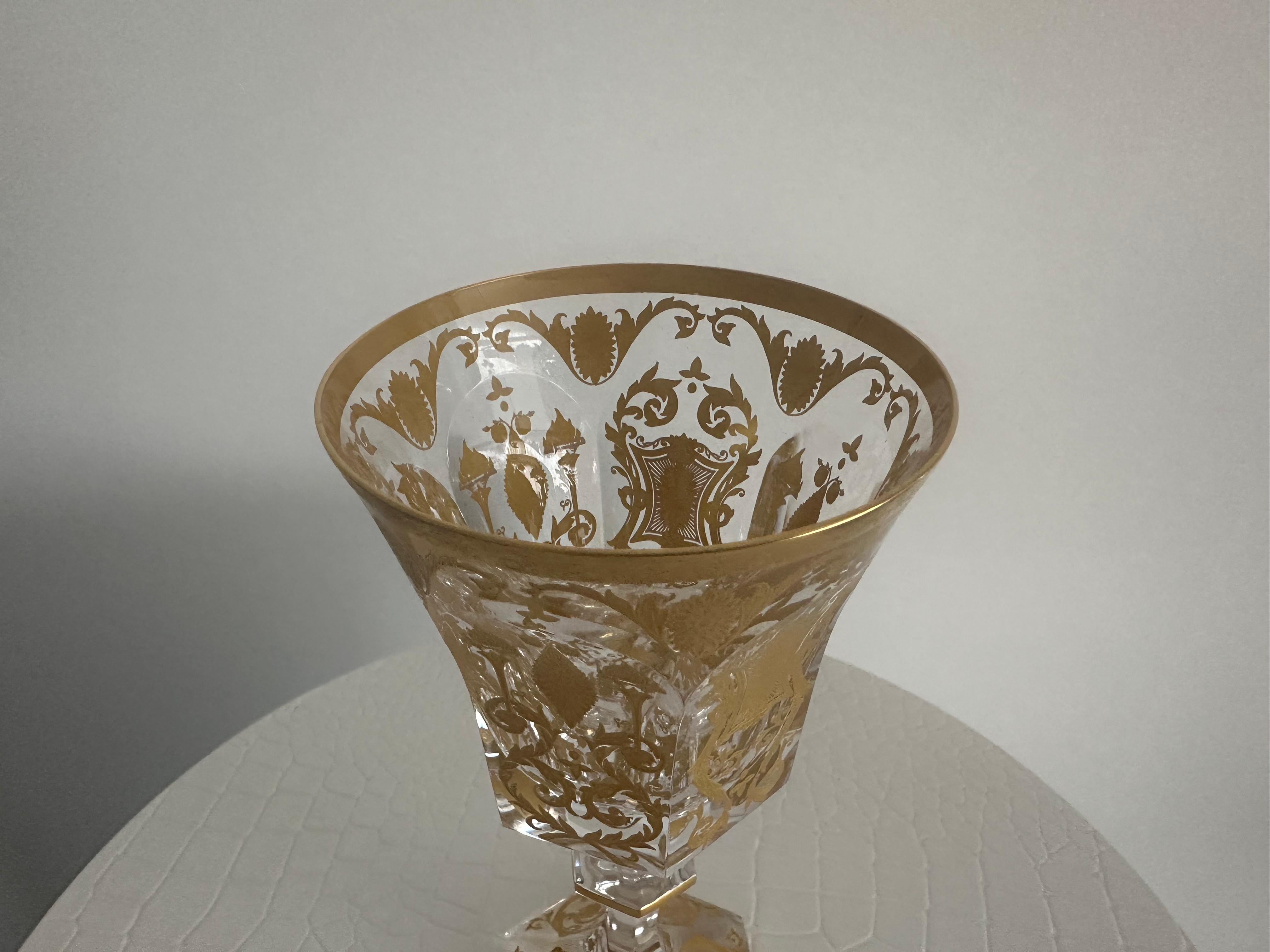 Christofle Collectable Wine Glass with Bespoke Design, Gold Plated, Stock Item In Excellent Condition For Sale In Hong Kong, HK