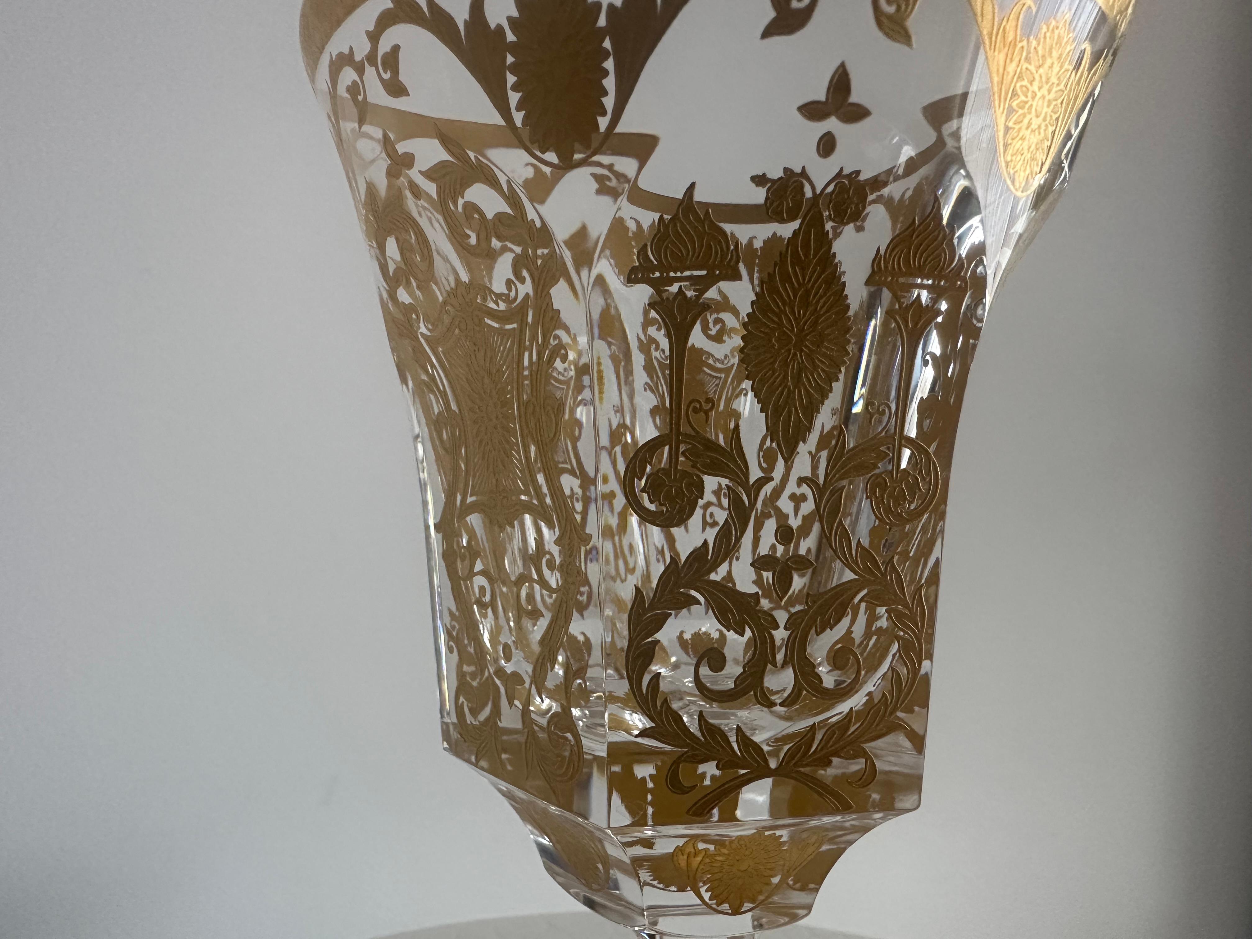 Christofle Collectable Wine Glass with Bespoke Design, Gold Plated, Stock Item For Sale 1