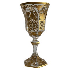 Christofle Collectable Wine Glass with Bespoke Design, Gold Plated, Stock Item