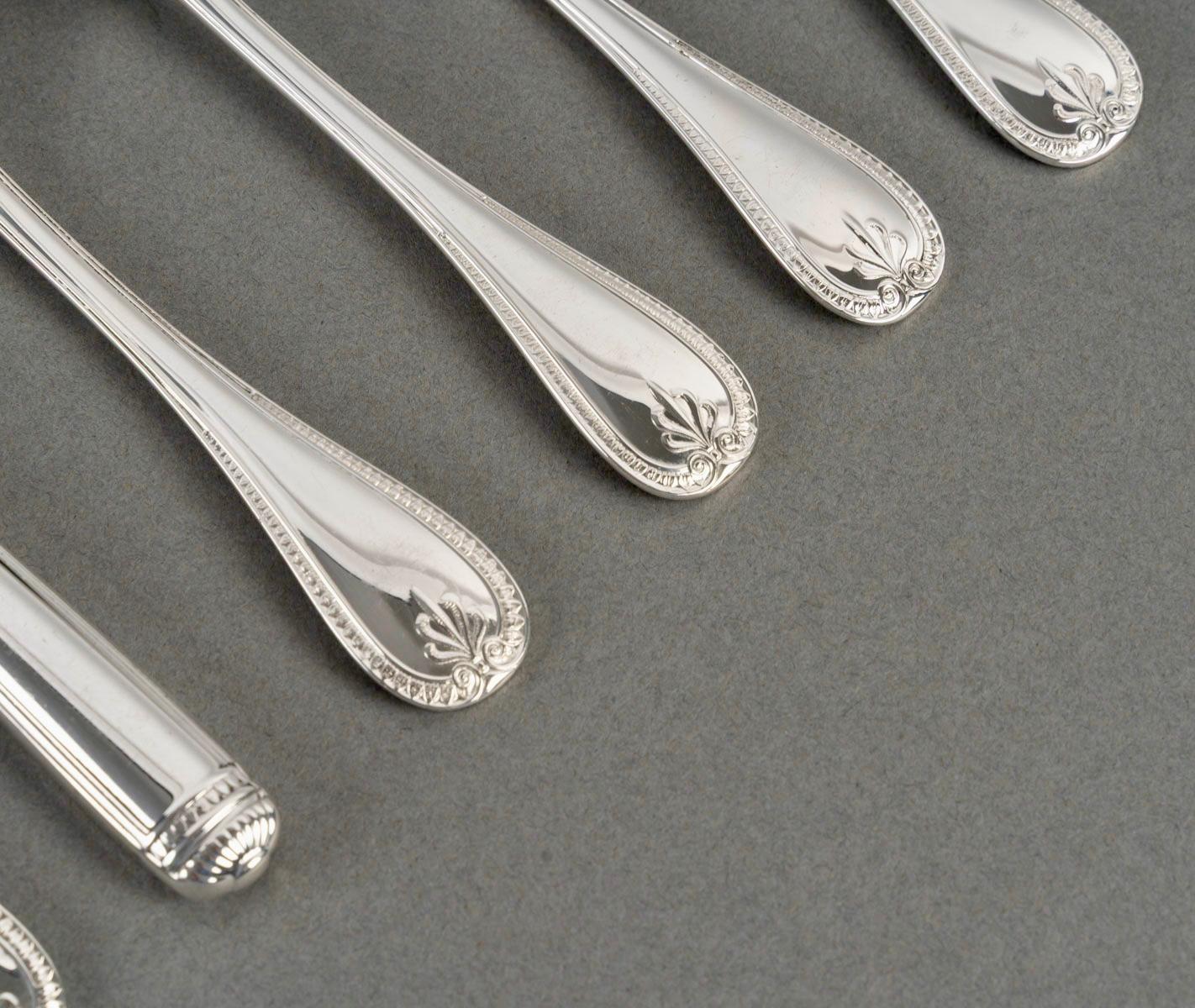 Christofle Cutlery Flatware Malmaison Solid Sterling Silver 233 Pieces 5