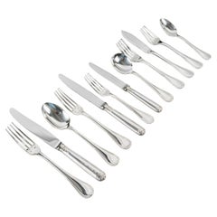 Christofle Couverts de table Malmaison en argent massif 233 Pieces