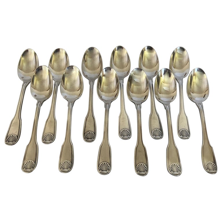 05K16 LOT DE 12 PETITES CUILLERES A CAFE CHRISTOFLE MODELE VENDOME