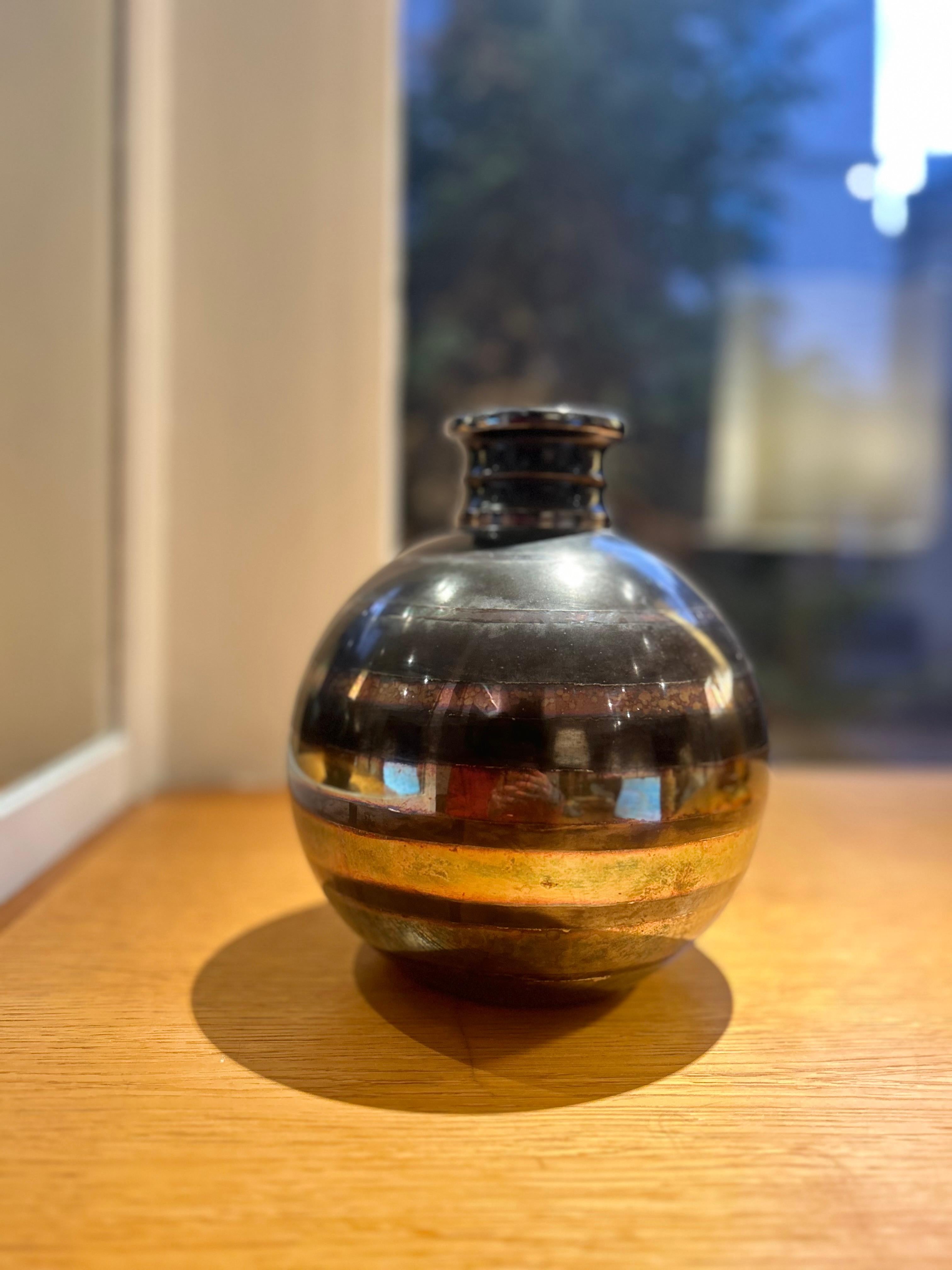 Raro vaso Didanderie di Luc Lanel per Christofle. 