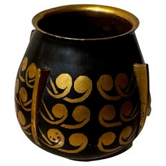 CHRISTOFLE Dinanderie Vase aus gemischten Metallen von Luc Lanel, 1920er Jahre
