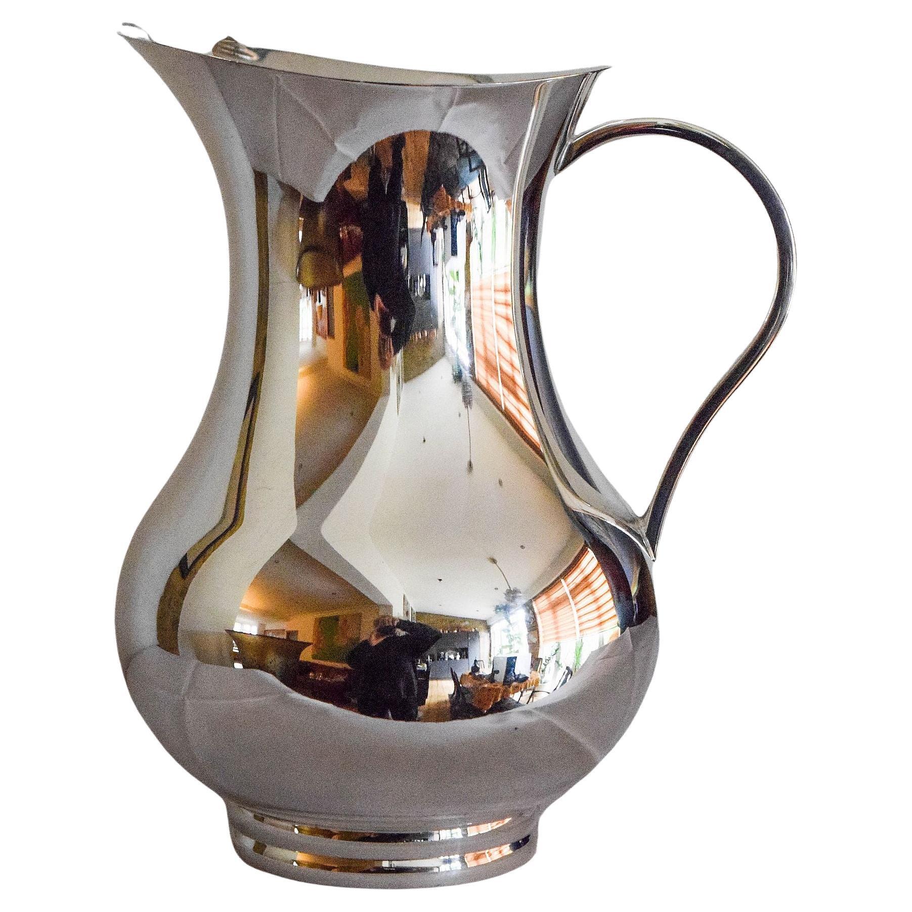 Artist Christofle Elegant Silver Plated water Jug signed and stamped.. For Sale