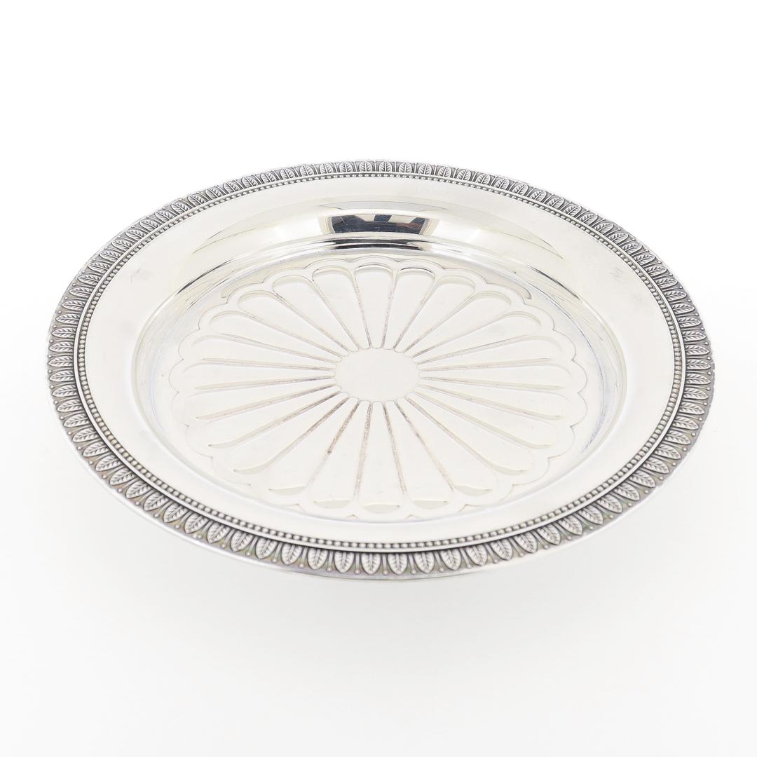 French Christofle et Cie Malmaison Pattern Silverplate Wine Coaster