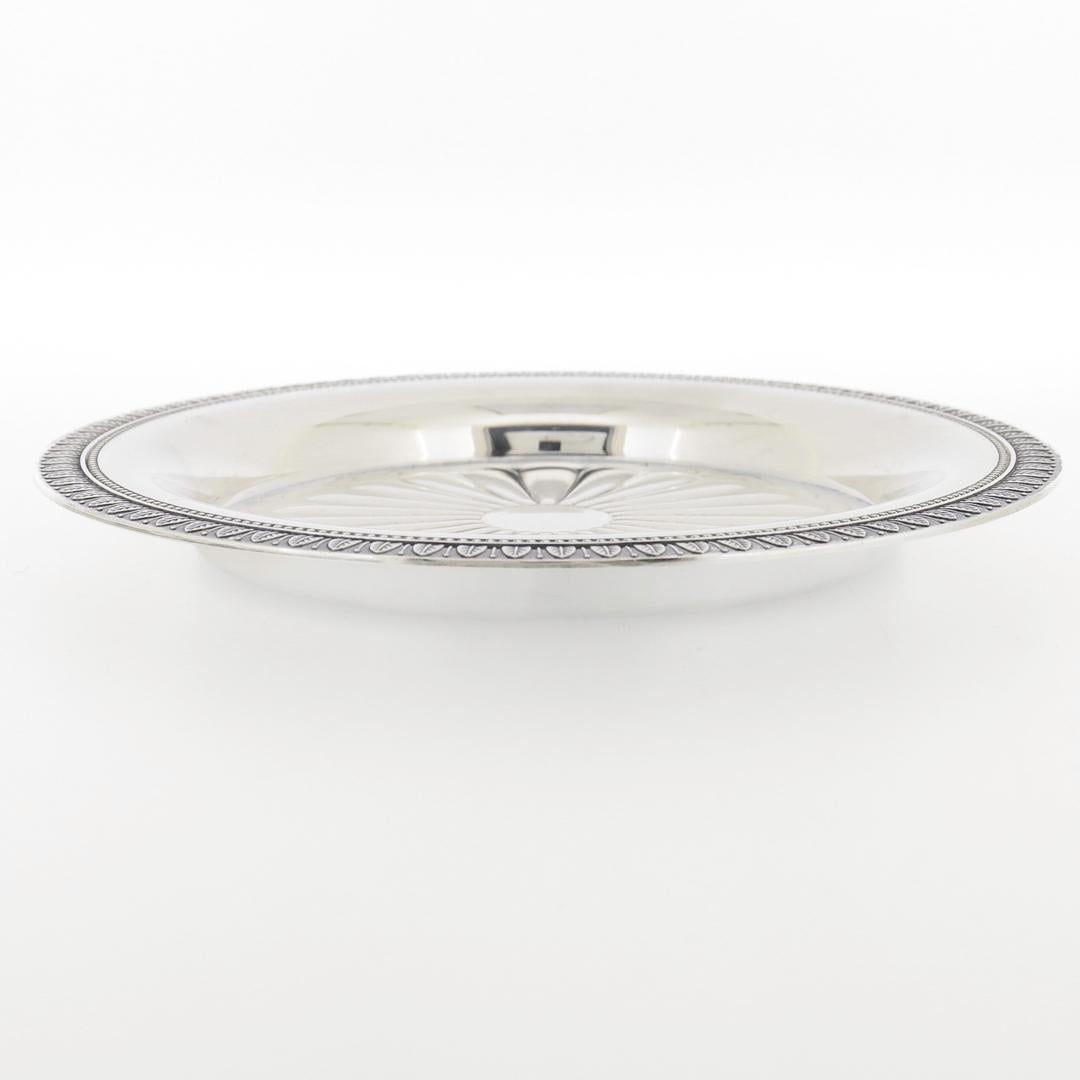Christofle et Cie Malmaison Pattern Silverplate Wine Coaster In Good Condition For Sale In Philadelphia, PA
