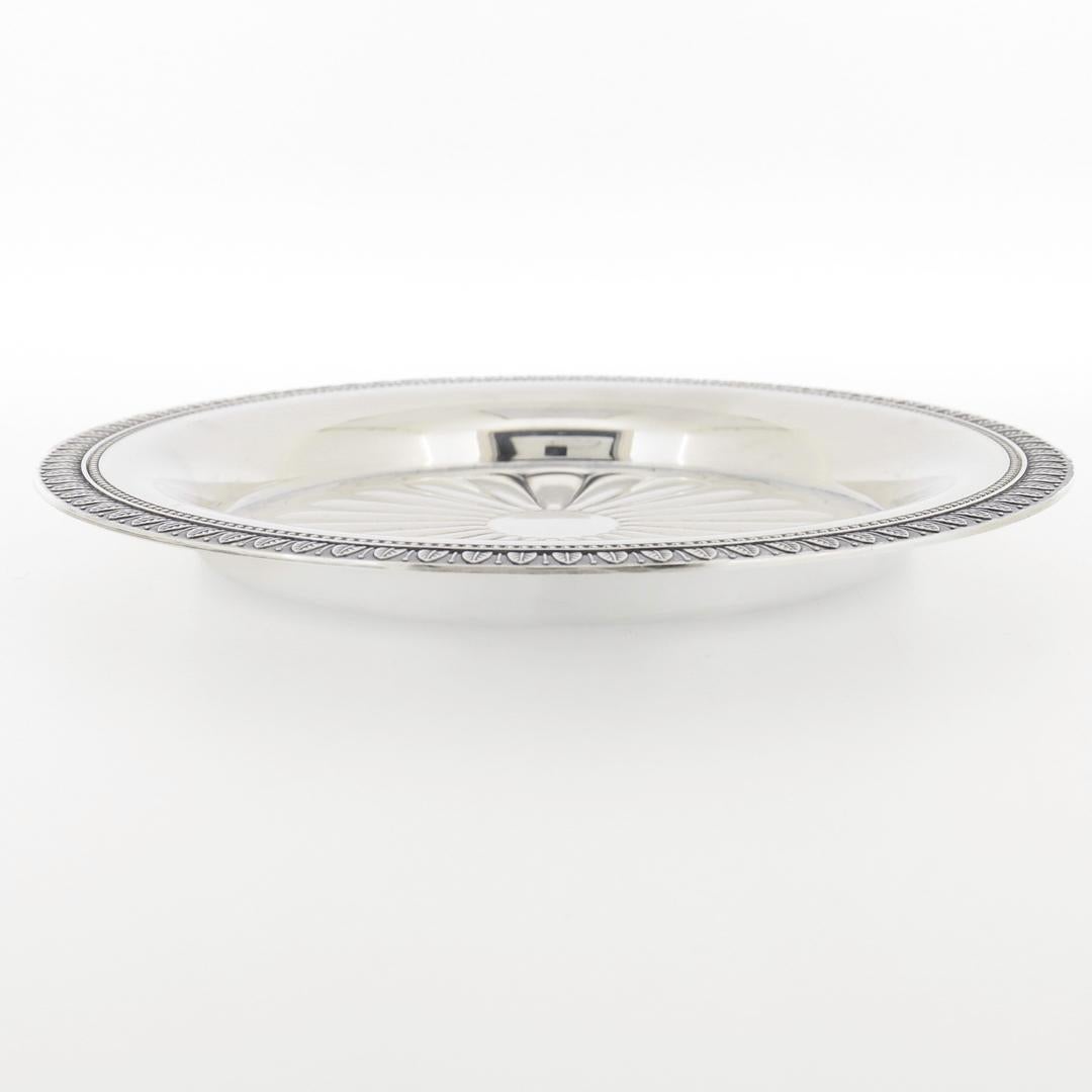 Christofle et Cie Malmaison Pattern Silverplate Wine Coaster In Good Condition In Philadelphia, PA