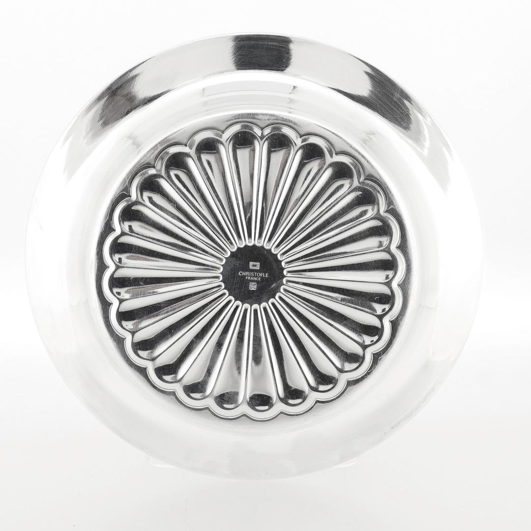 20th Century Christofle et Cie Malmaison Pattern Silverplate Wine Coaster