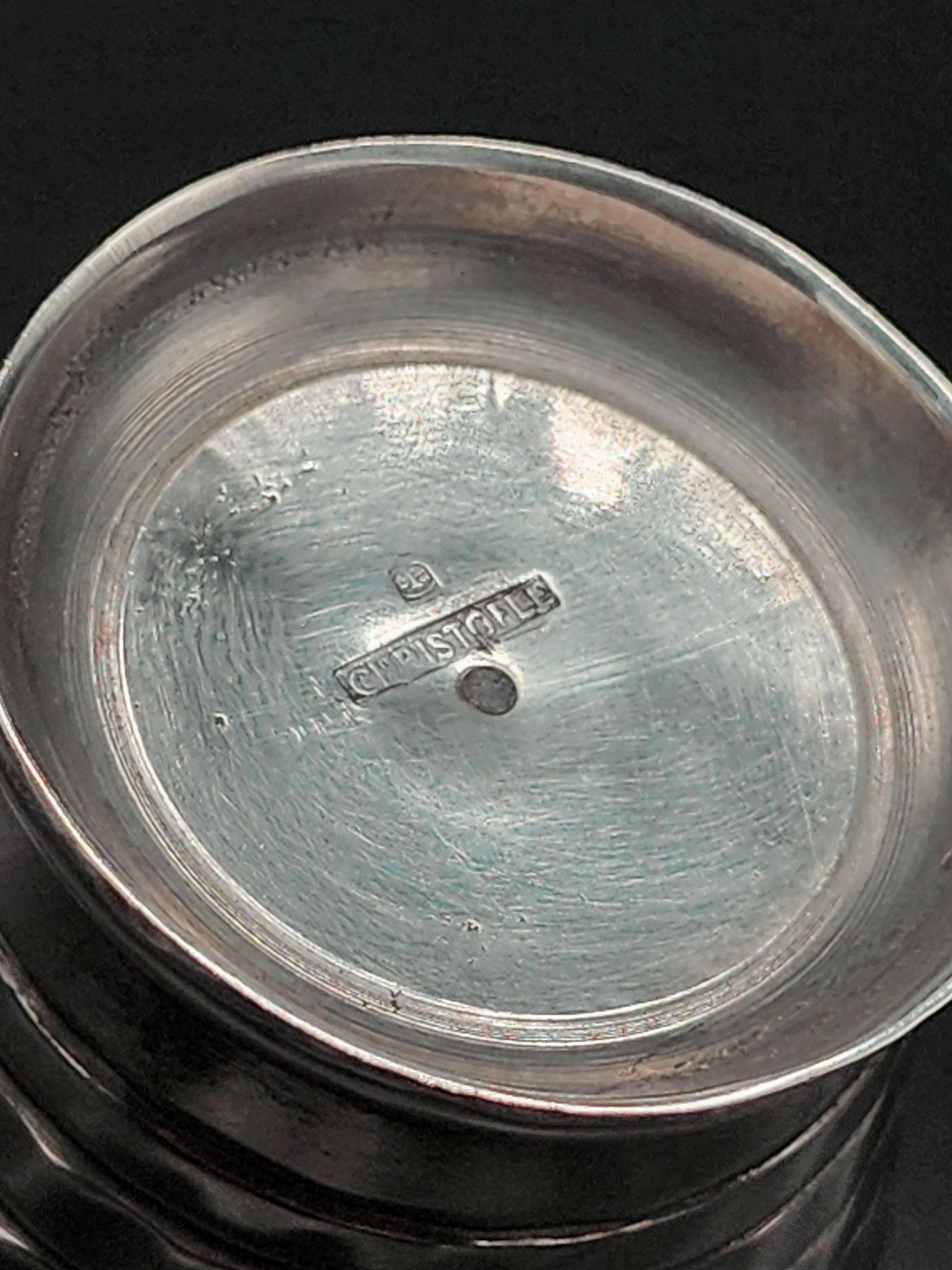 Art Déco Vaso in metallo argentato sfaccettato Christofle in vendita