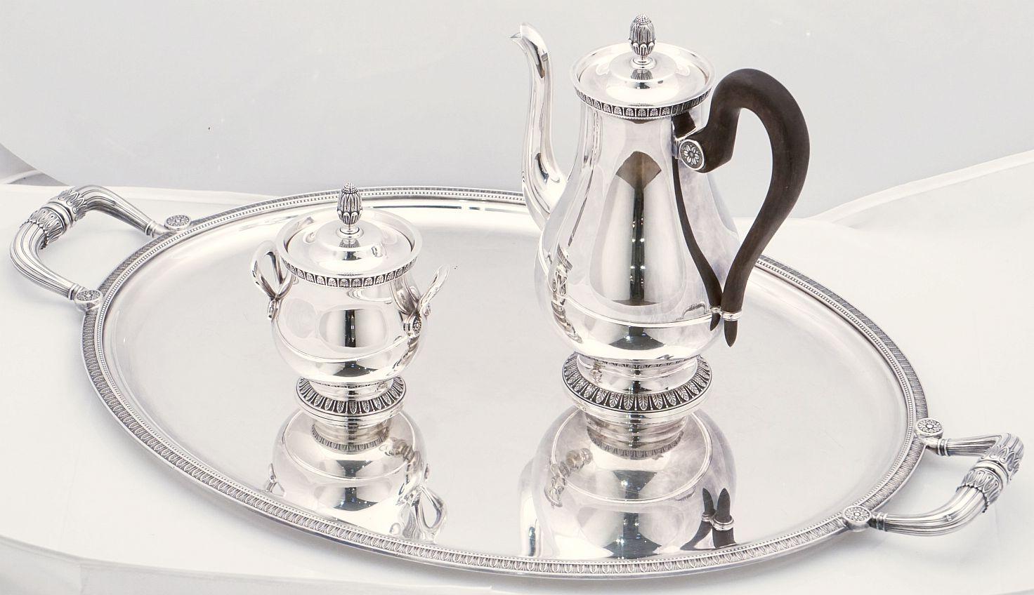 French Christofle Five-Piece Tea and Coffee Service from France