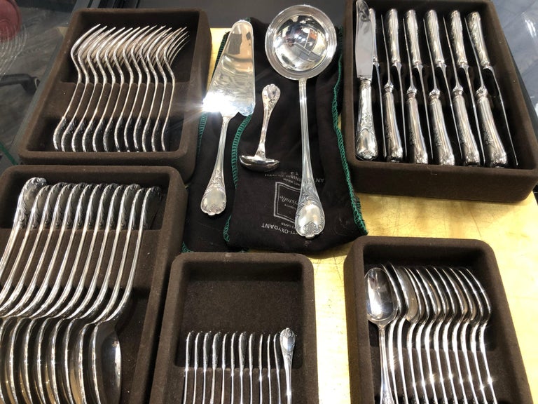 Christofle Flatware "Marly" Silver Plated 63 Pieces at 1stDibs marly