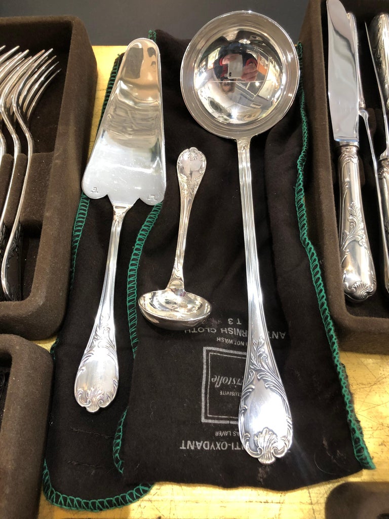 Christofle Flatware "Marly" Silver Plated 63 Pieces at 1stDibs marly