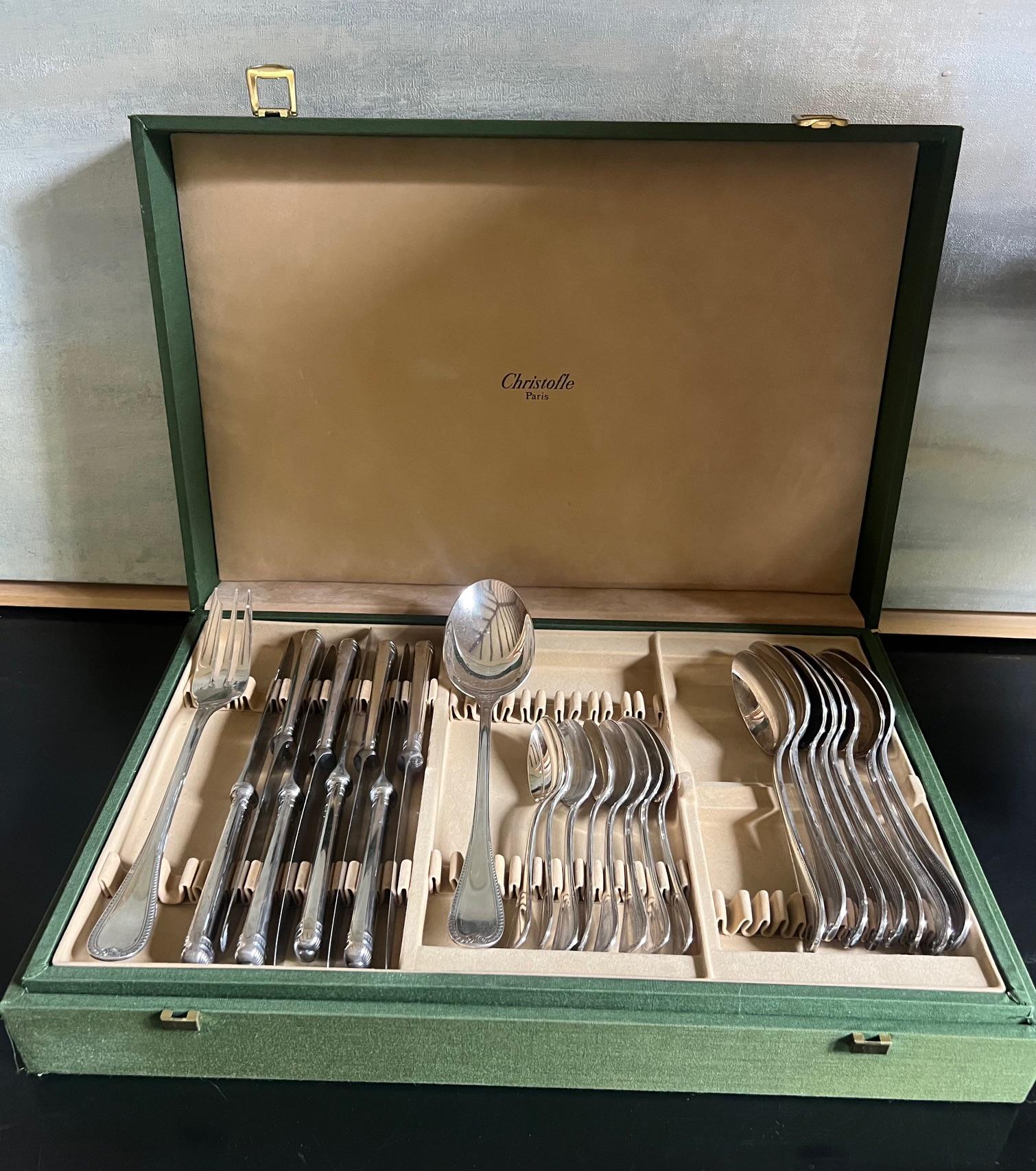 Service de couverts Christofle à motif Malmaison en coffret-52 Pieces 5