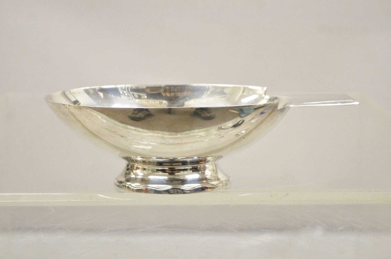 Christofle France Gallia Silver Plated Figural Gravy Sauce Boat Swan Spoon 1