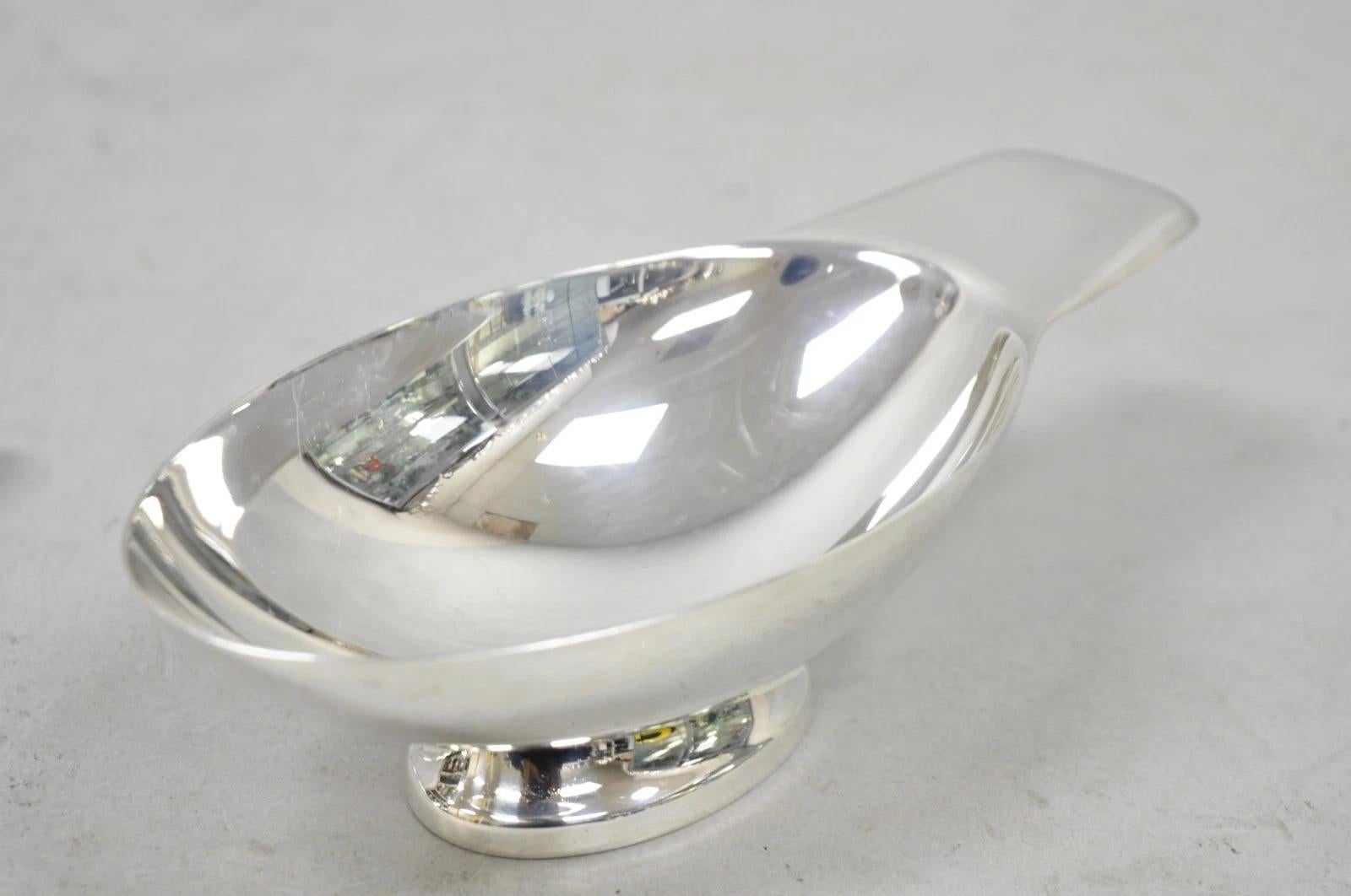 Christofle France Gallia placcata in argento con figura di una salsiera con cucchiaio a forma di cigno in vendita 2