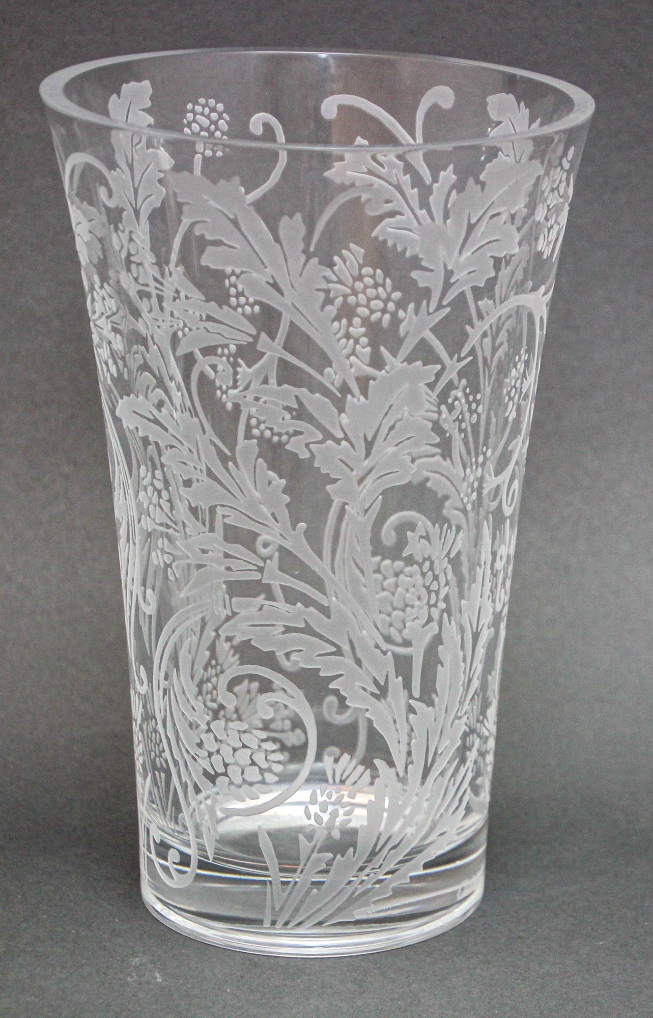 Christofle France Marly Orangerie vase filigrane floral gravé à la main 8