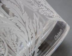 Christofle France Marly Orangerie Crystal Hand Etched Vase Floral Filigree