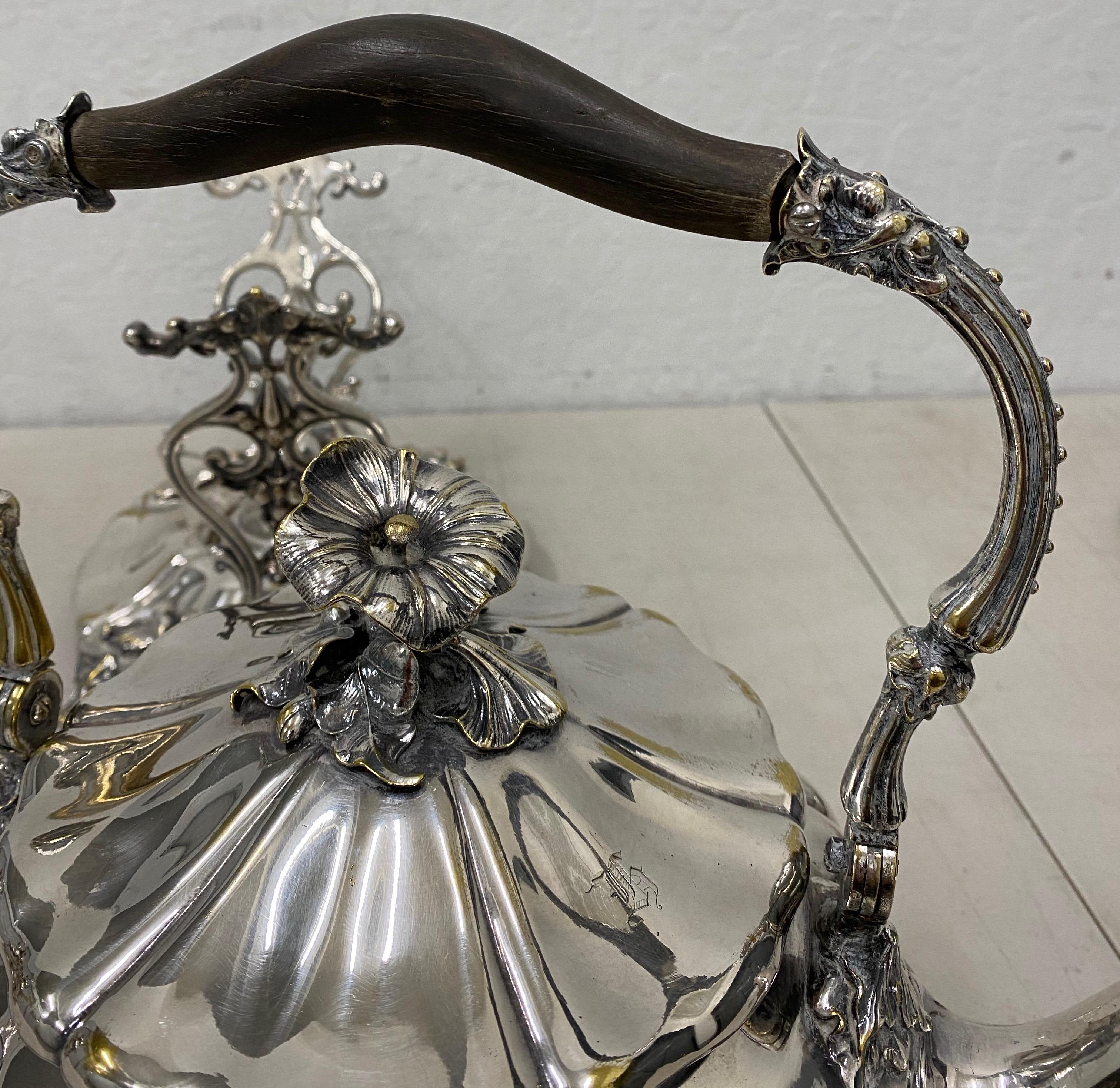 Christofle, France Silver Plate Tilting Coffee Pot on Stand, 19th Century 2