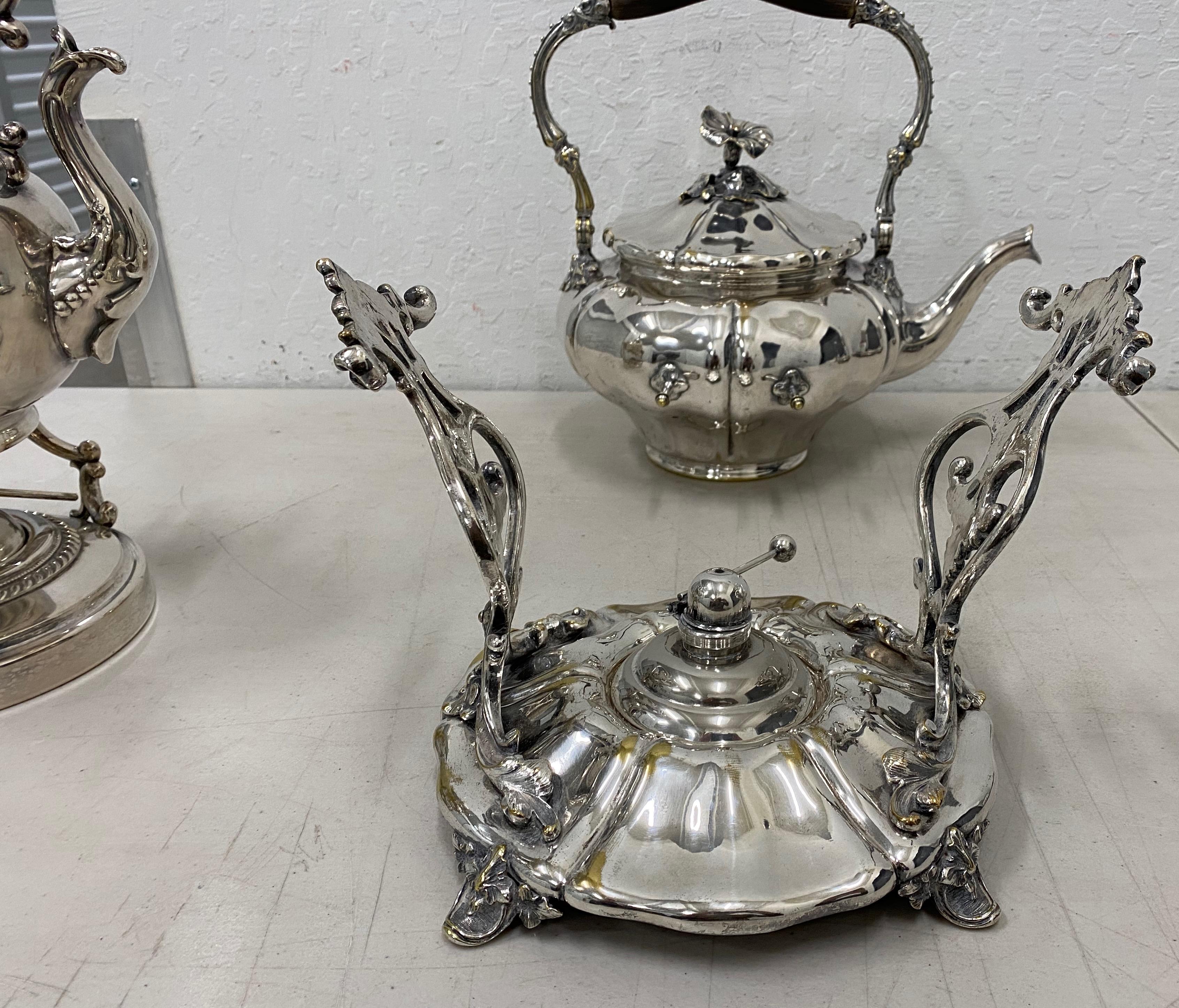 Christofle, France Silver Plate Tilting Coffee Pot on Stand, 19th Century 3