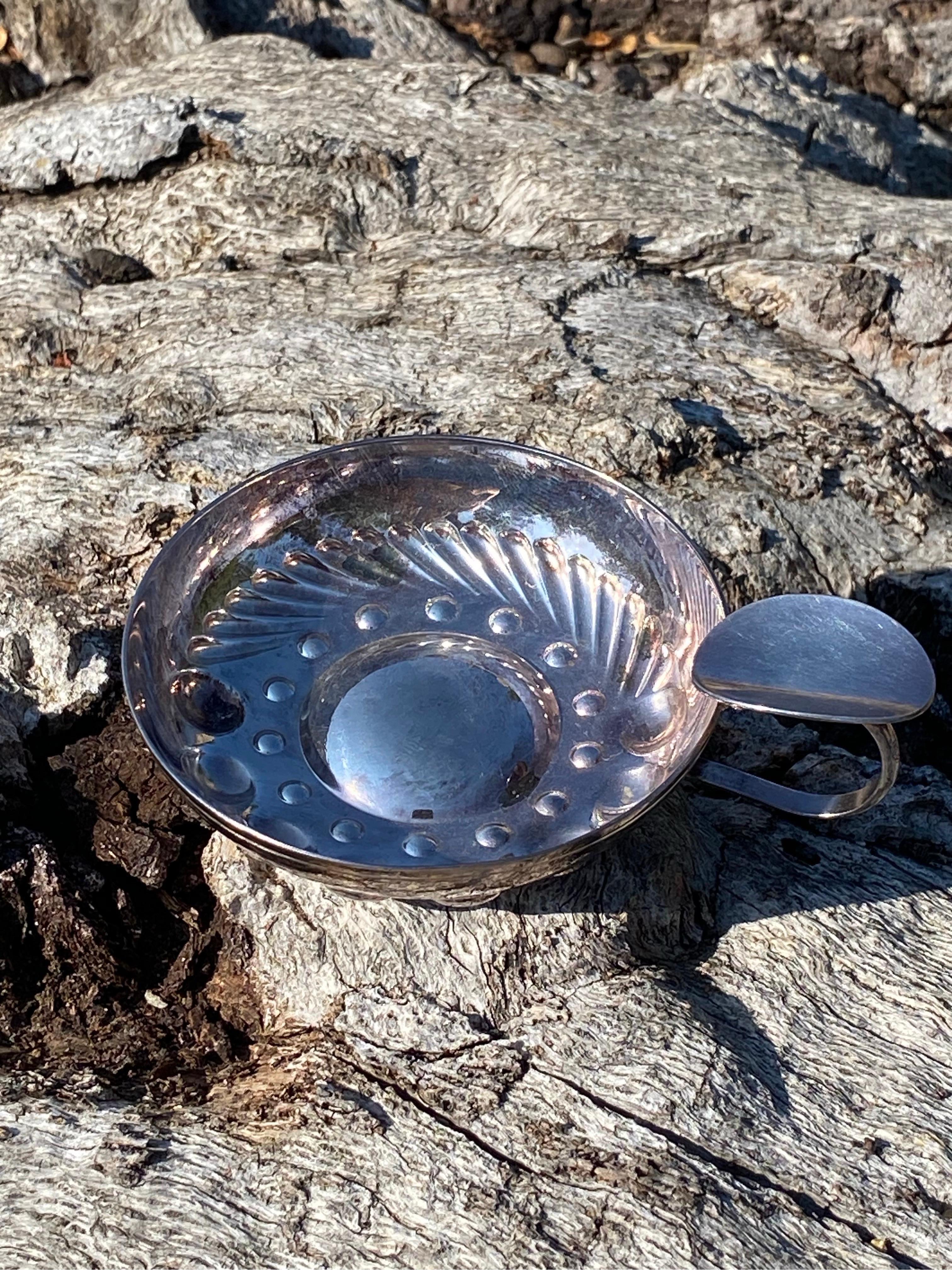 French Christofle France Silver-plate Wine Taster Tastevin Cup For Sale