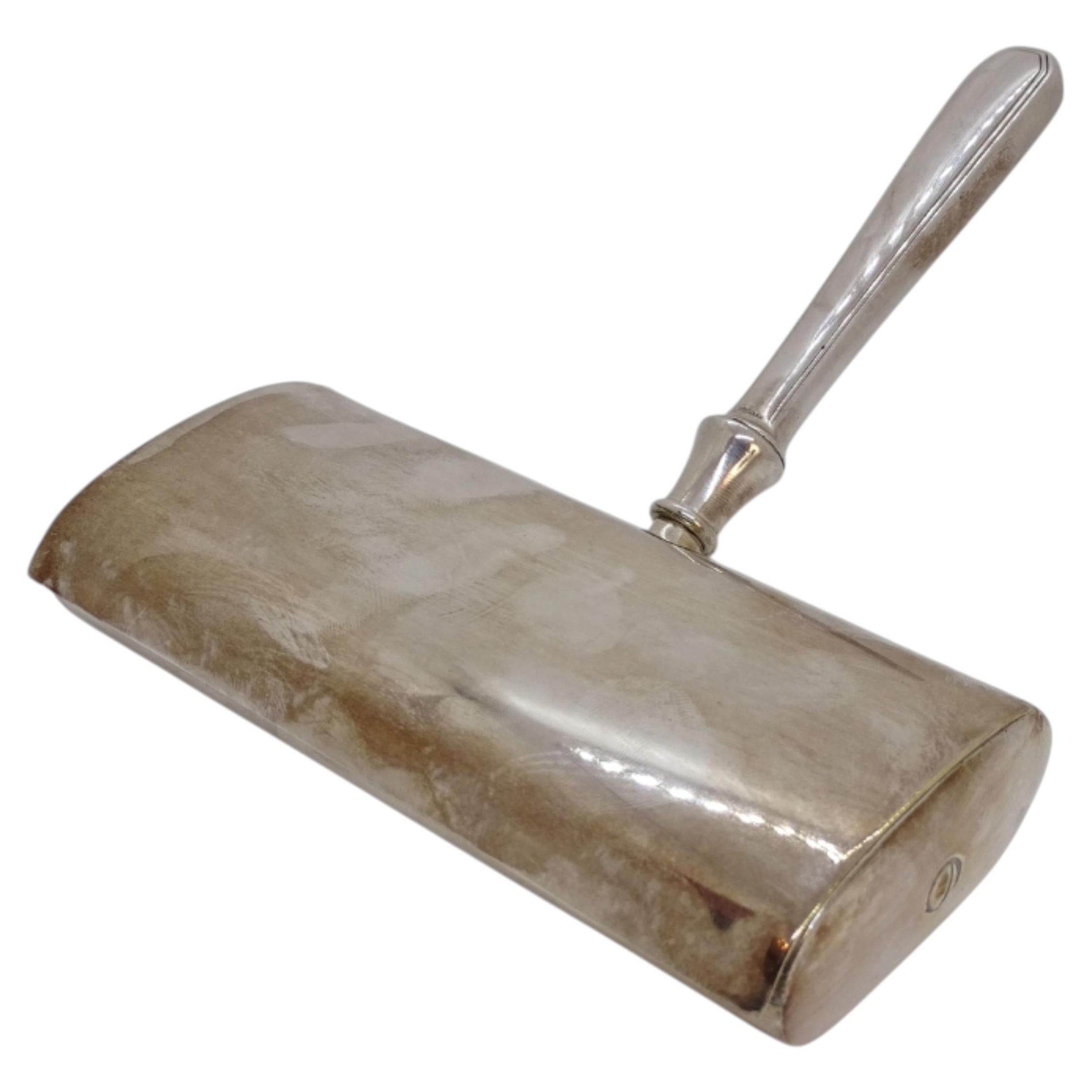 Christofle Frances "Le Grillon" Silver-Plated Steel Crumb Sweeper For Sale