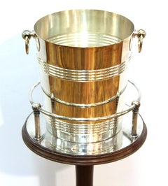 Christofle French Art Deco Silver Plated Champagne Stand with Bucket
