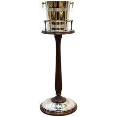 Christofle French Art Deco Silver Plated Champagne Stand with Bucket