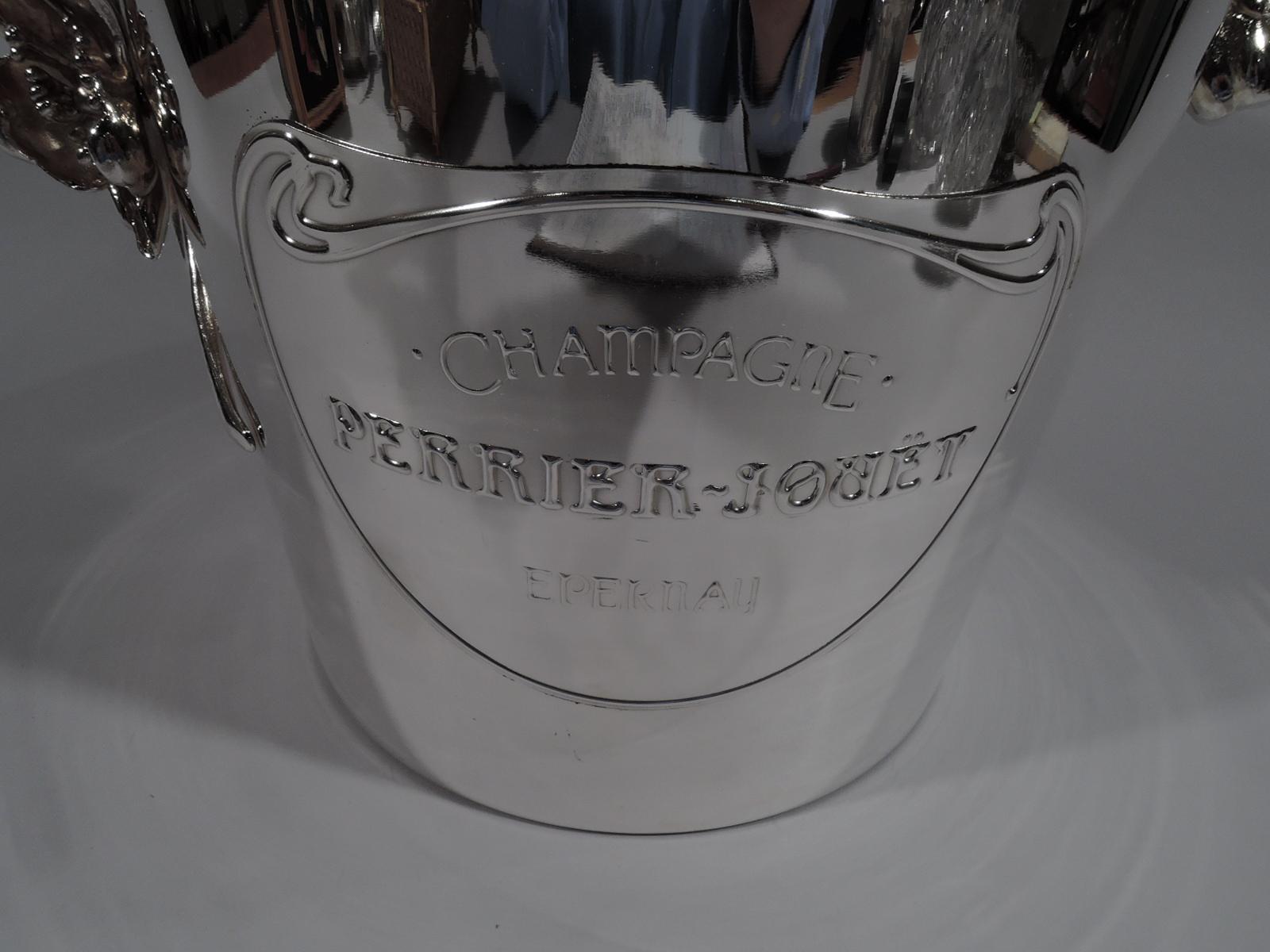 Christofle French Art Nouveau Silver Plate Champagne Bucket In Excellent Condition In New York, NY